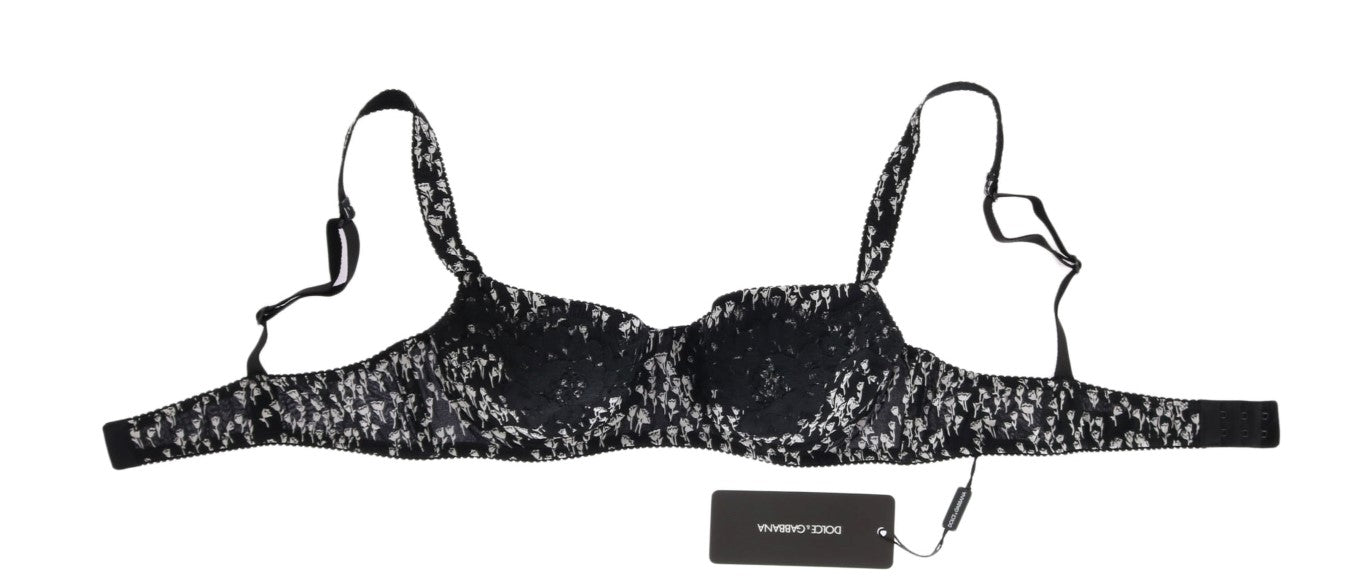 Dolce & Gabbana Black Silk White Lace Stretch Underwear Bra | Regal Royce