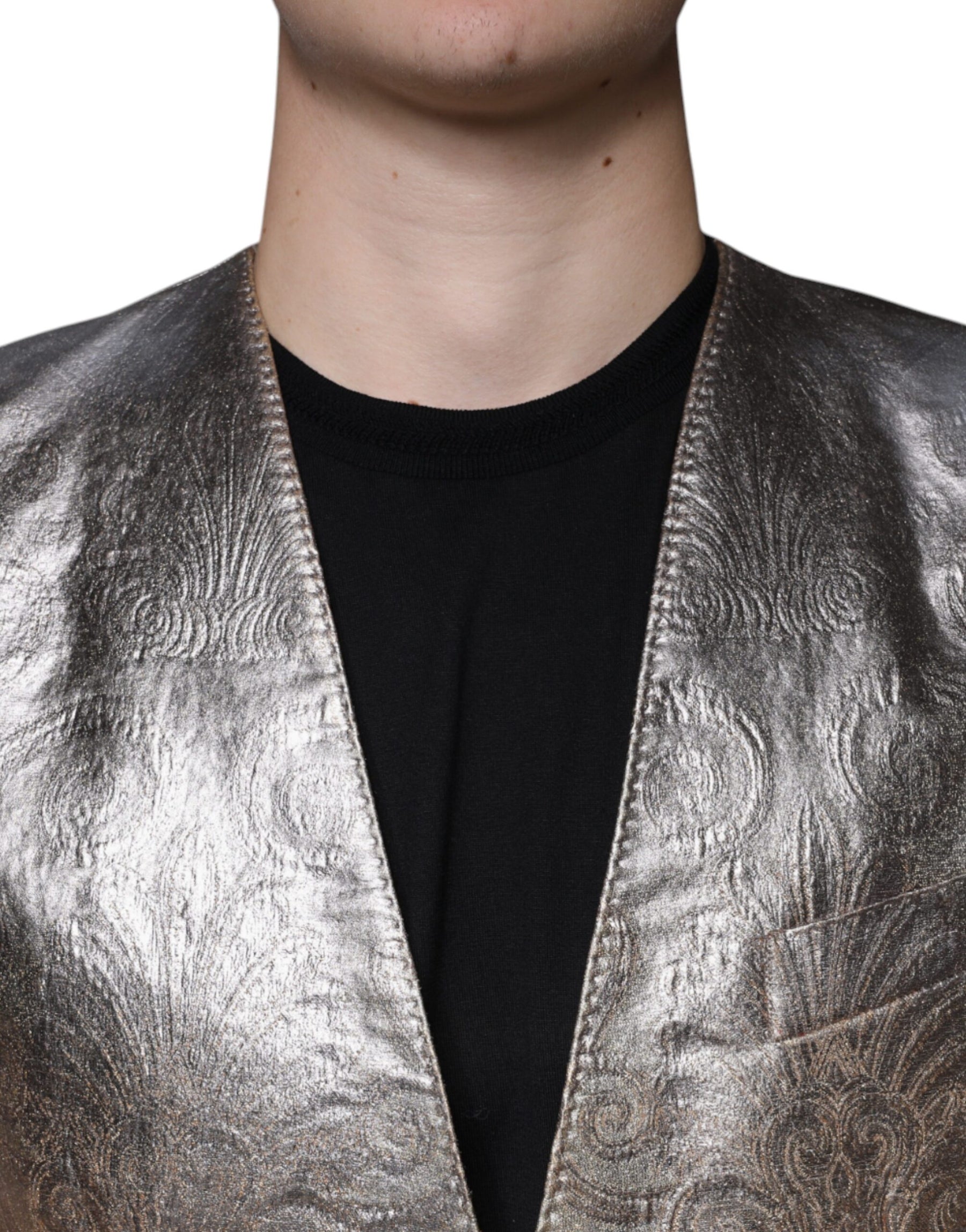 Dolce & Gabbana Gold Jacquard Single Breasted Dress Blazer | Regal Royce