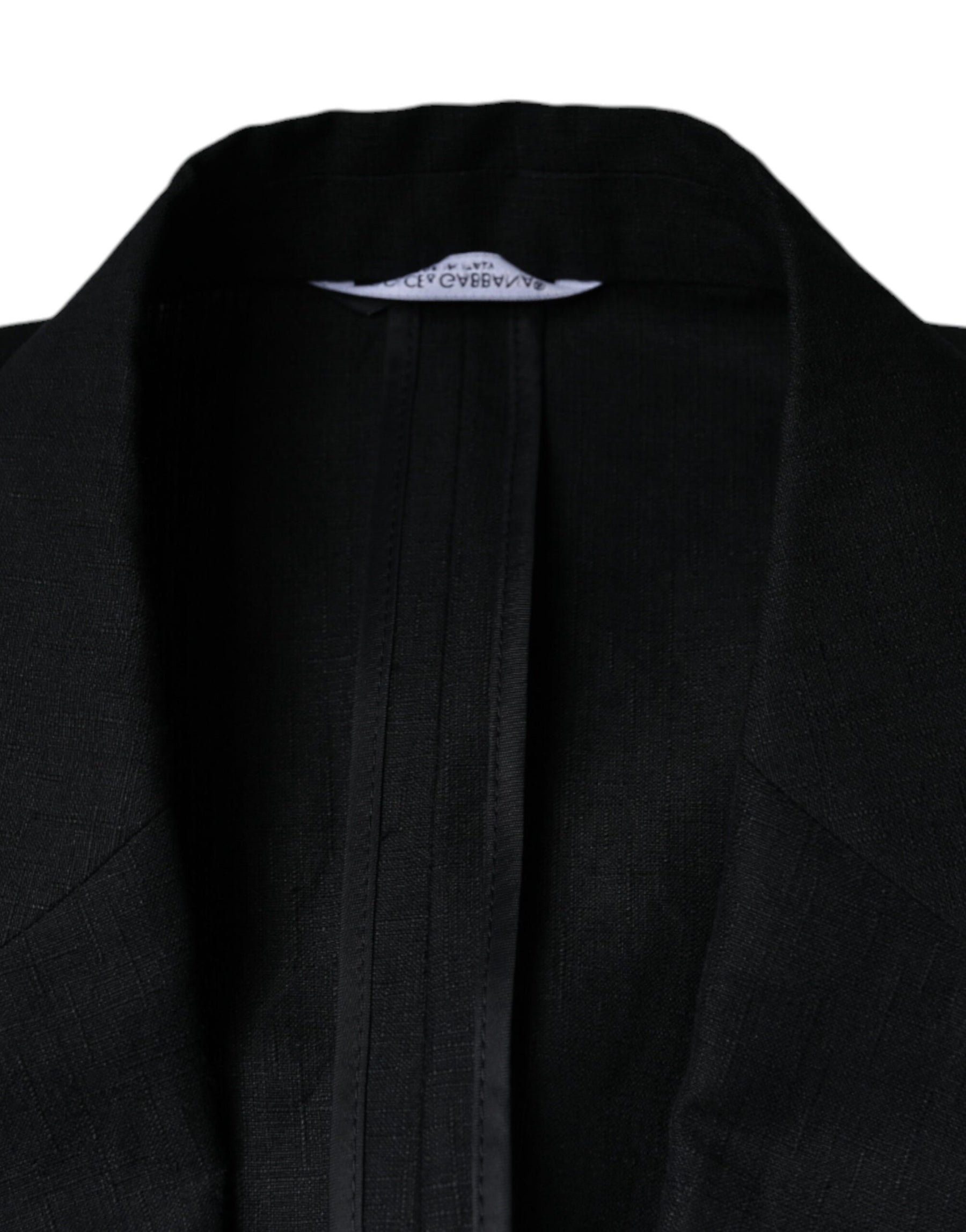 Dolce & Gabbana Black Linen Double Breasted Dress Blazer | Regal Royce
