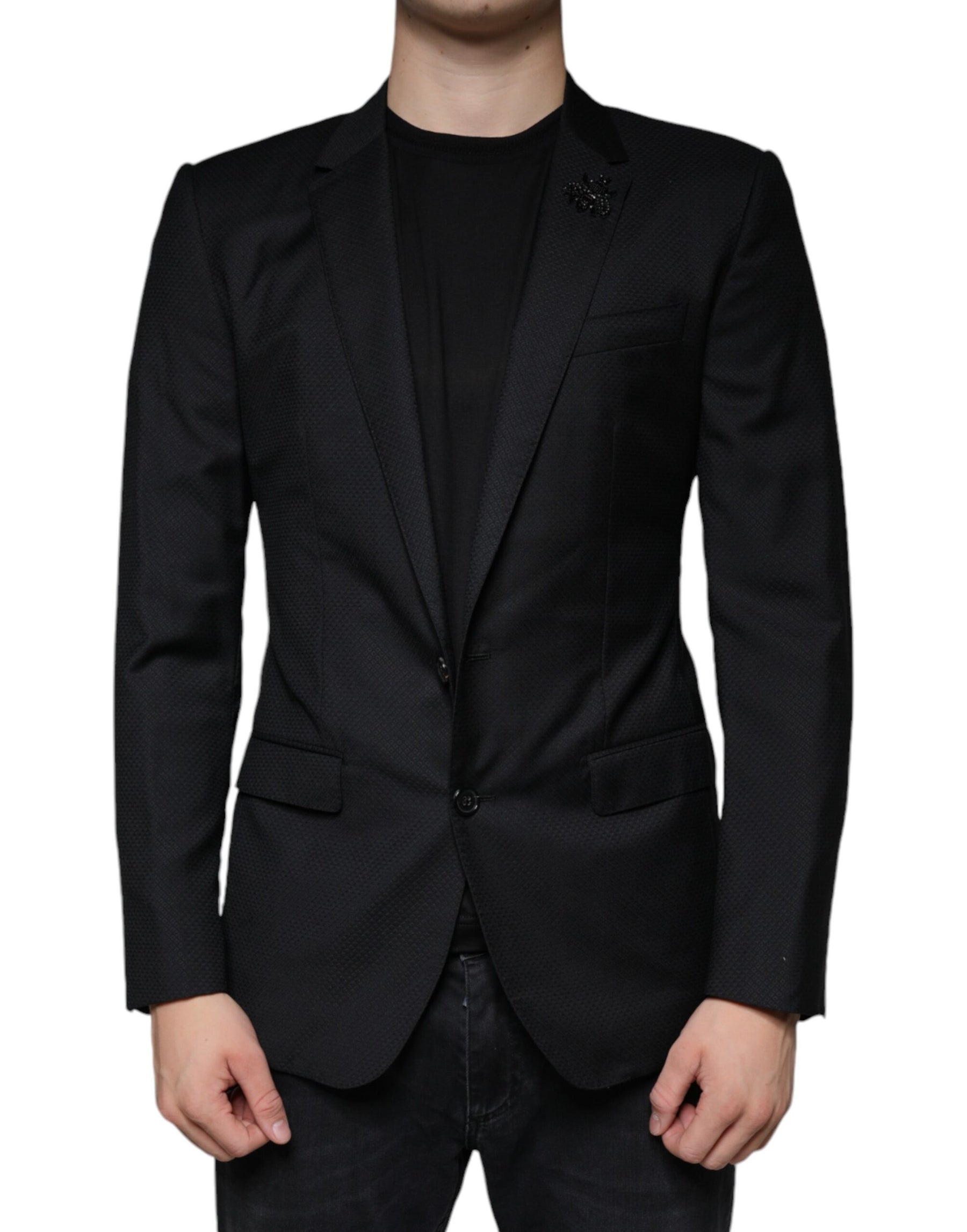 Dolce & Gabbana Black MARTINI Bee Single Breasted Blazer | Regal Royce