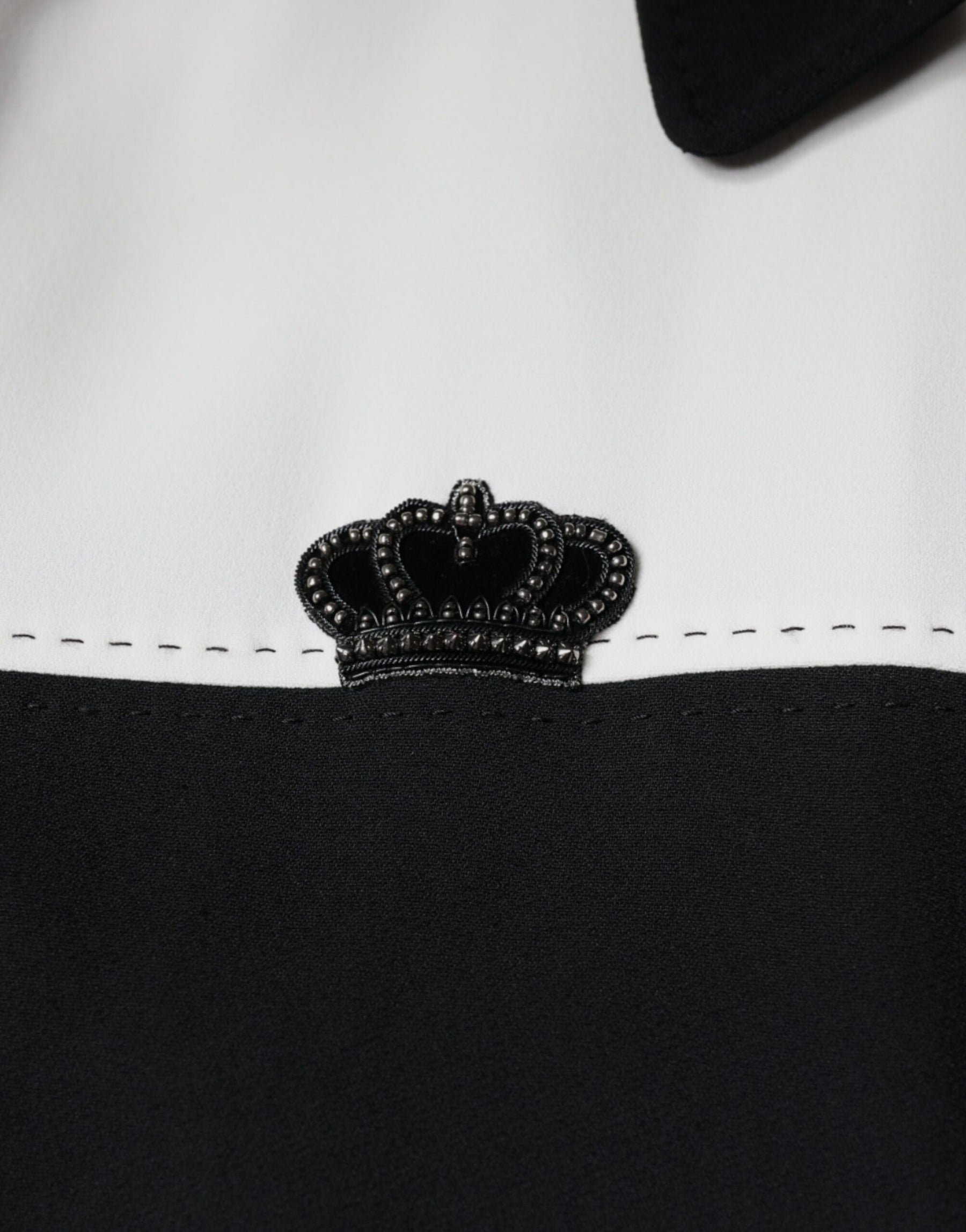 Dolce & Gabbana Black White DG Crown Full Zip Blouson Jacket | Regal Royce