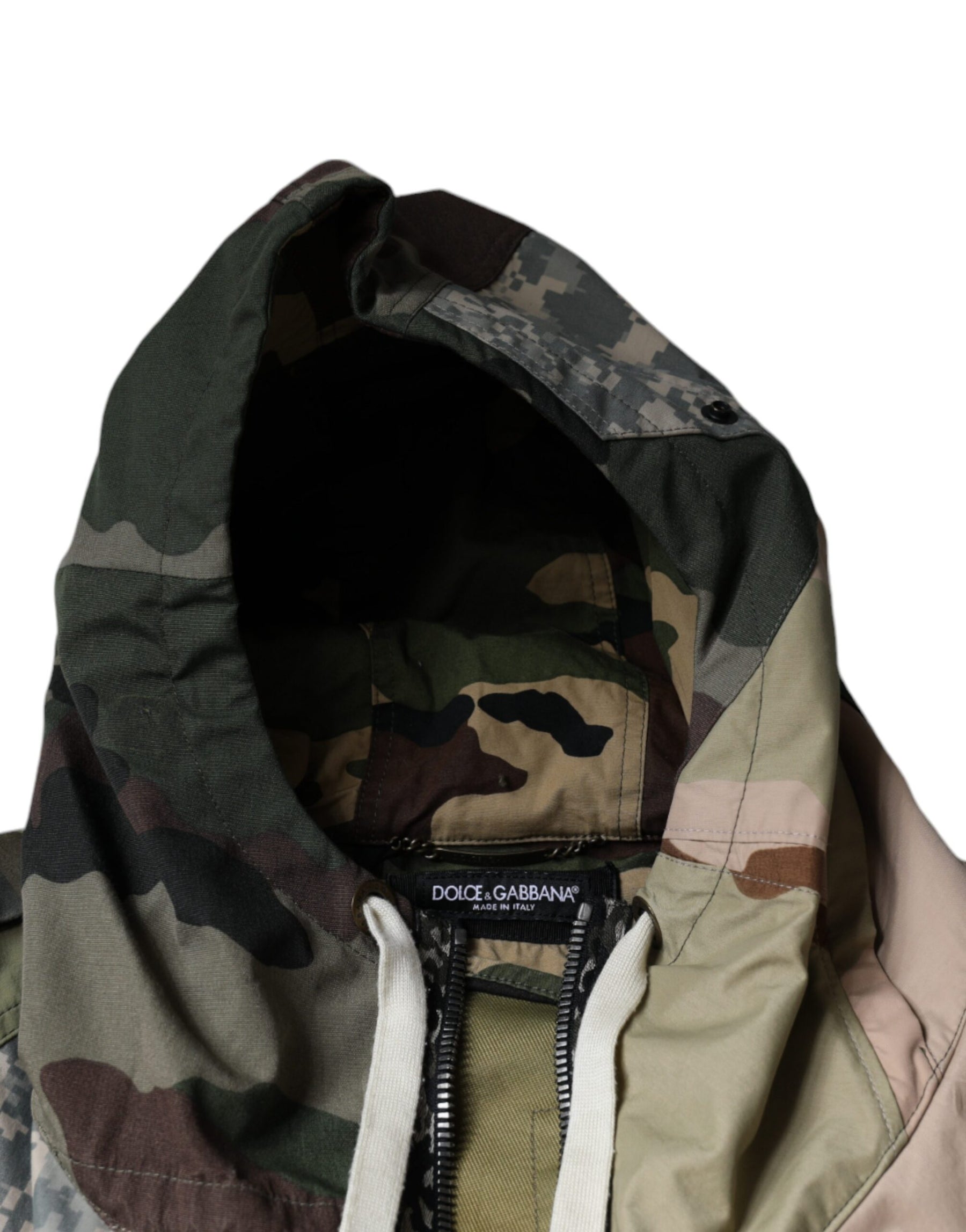 Dolce & Gabbana Multicolor Camouflage Full Zip Hooded Jacket | Regal Royce
