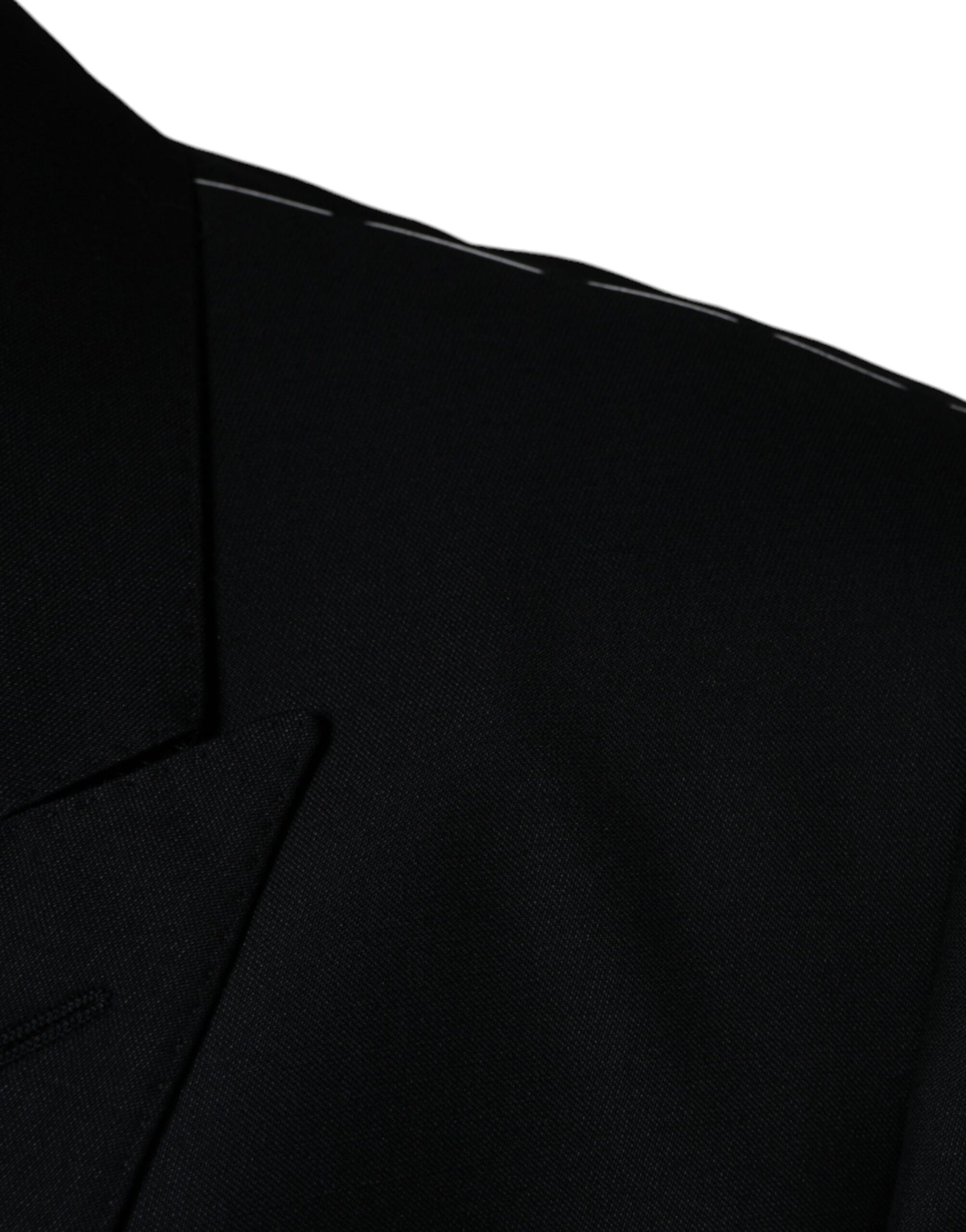 Dolce & Gabbana Black Wool Single Breasted Men Coat Blazer | Regal Royce