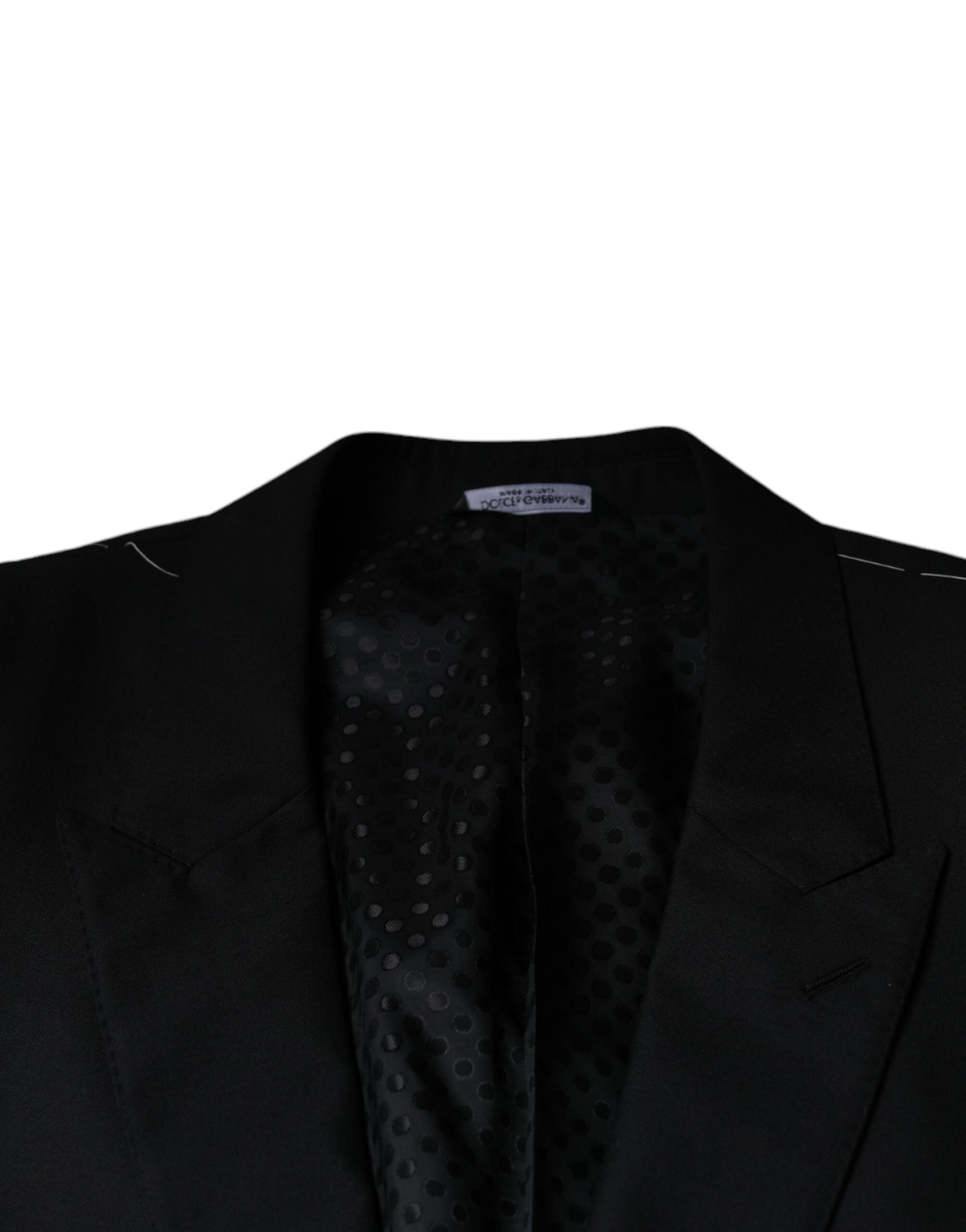 Dolce & Gabbana Black Wool Single Breasted Men Coat Blazer | Regal Royce