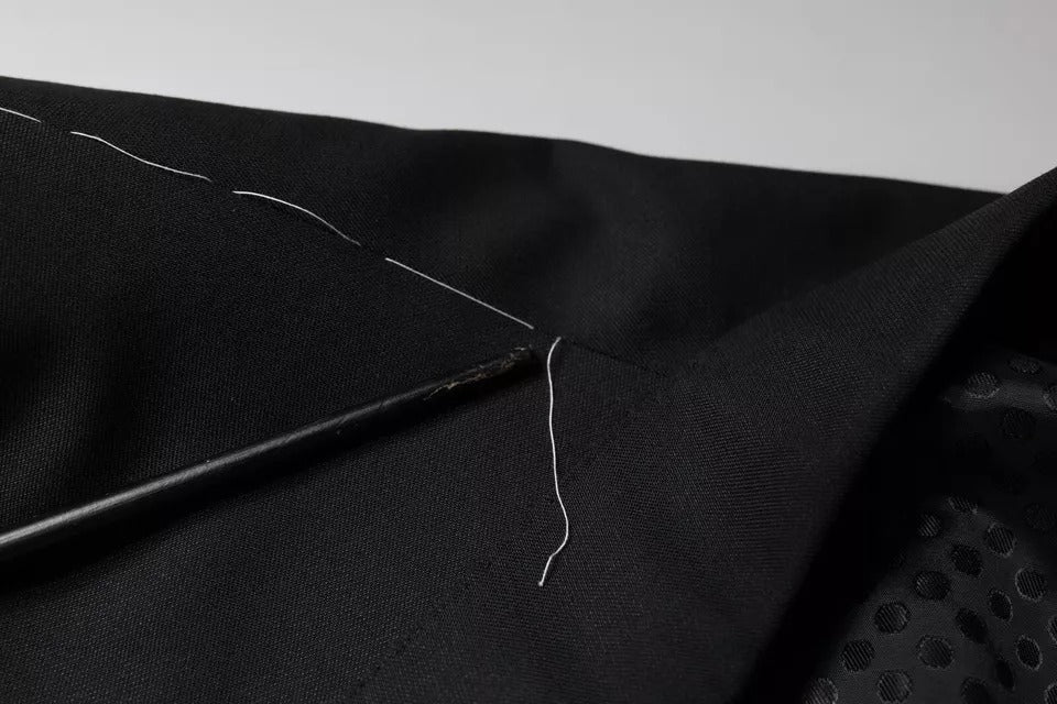 Dolce & Gabbana Black Wool Single Breasted Men Coat Blazer | Regal Royce