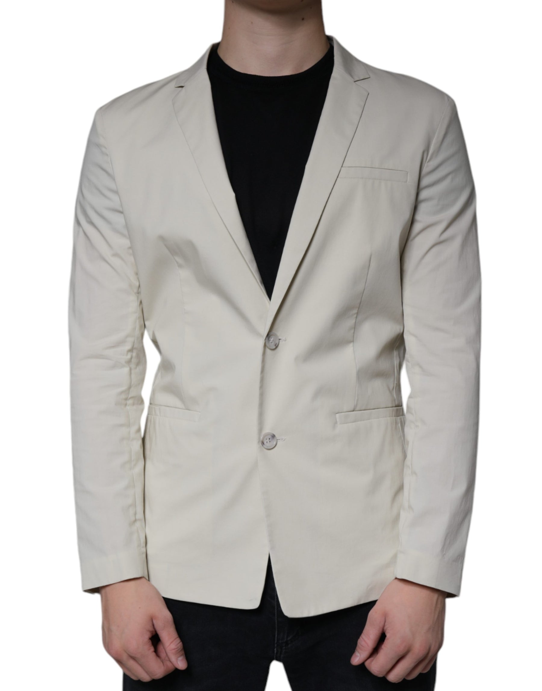 Paolo Pecora Milano Beige Single Breasted Dress Formal Coat Blazer | Regal Royce