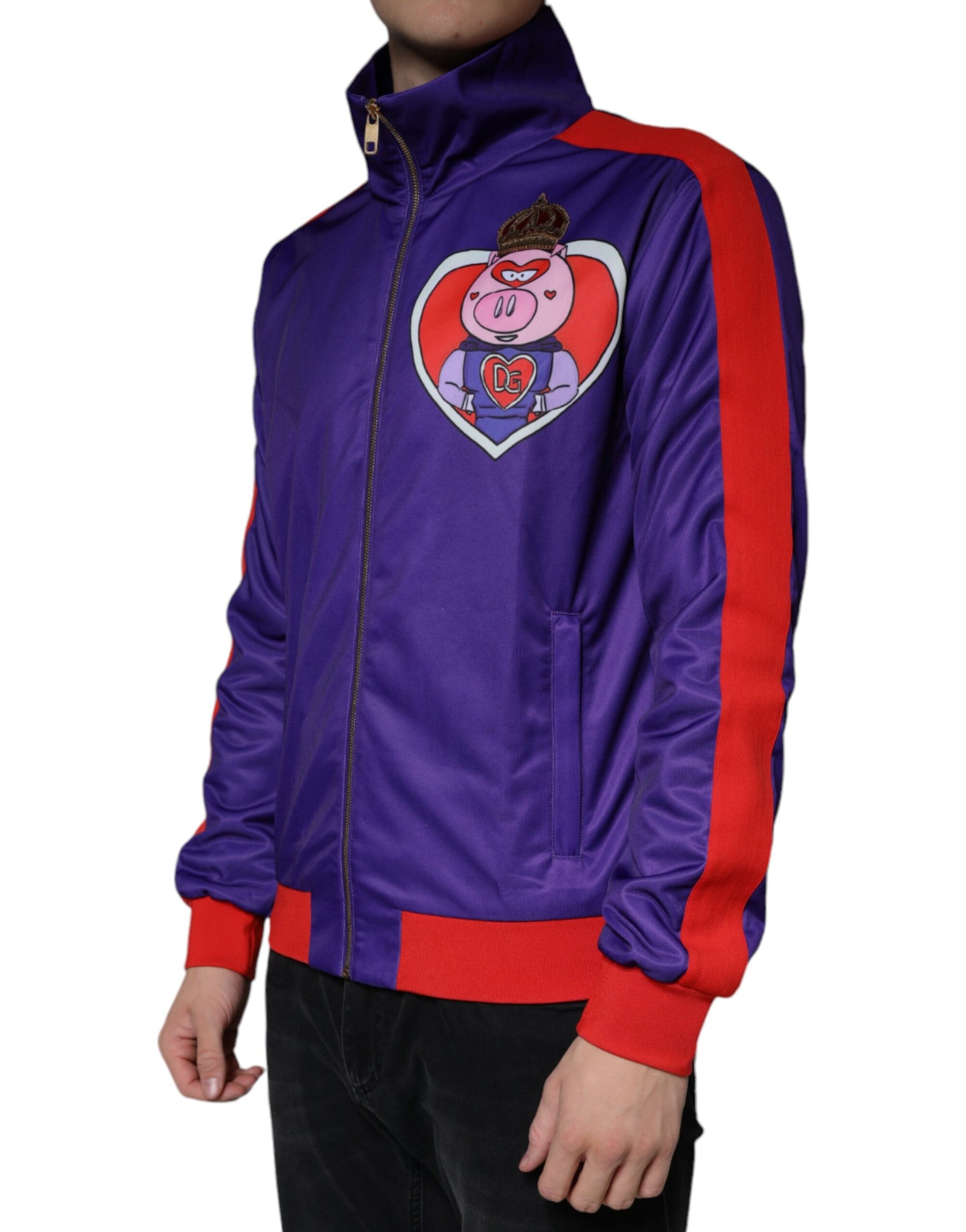 Dolce & Gabbana Purple YEAR OF THE PIG Full Zip Bomber Jacket | Regal Royce