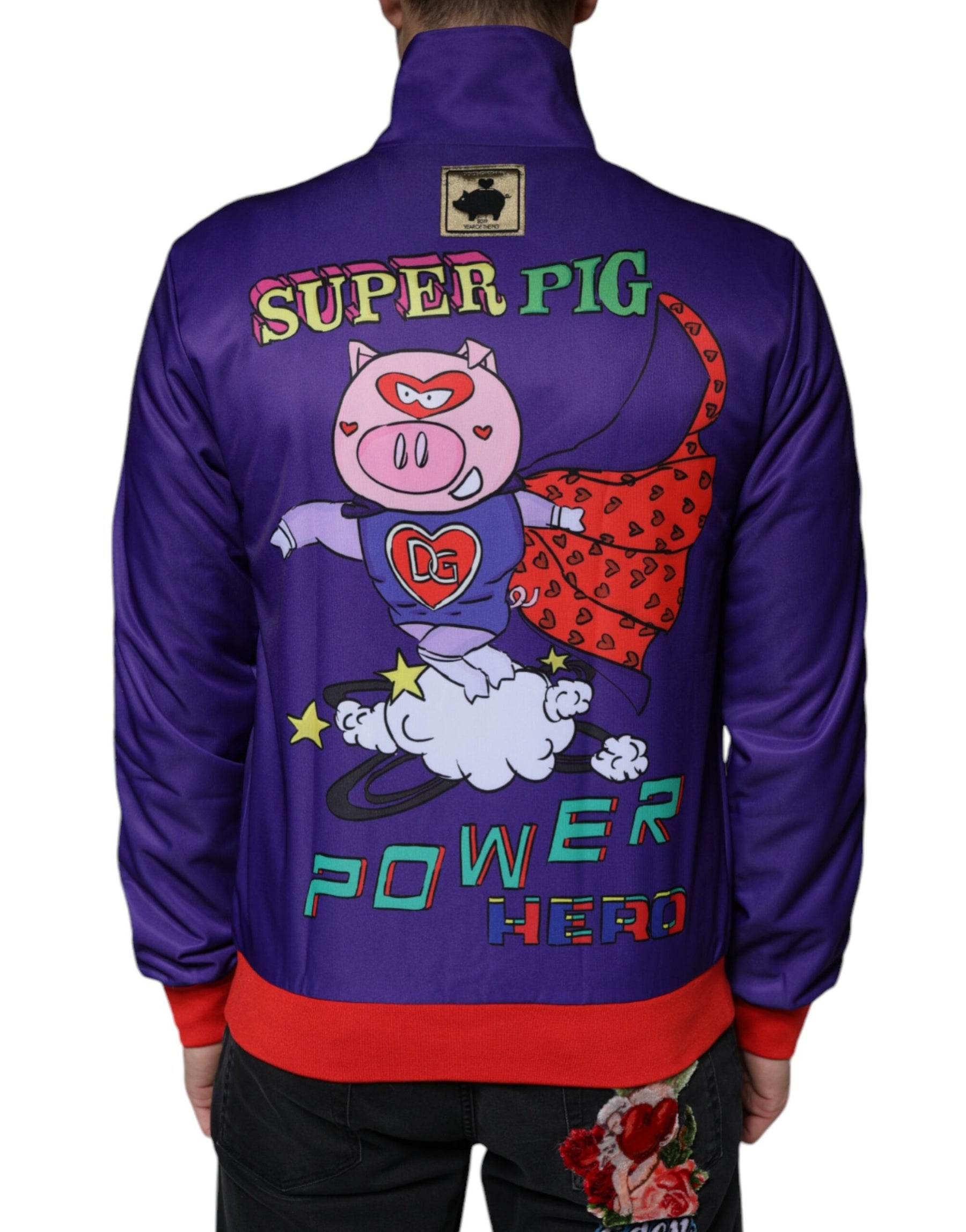 Dolce & Gabbana Purple YEAR OF THE PIG Full Zip Bomber Jacket | Regal Royce