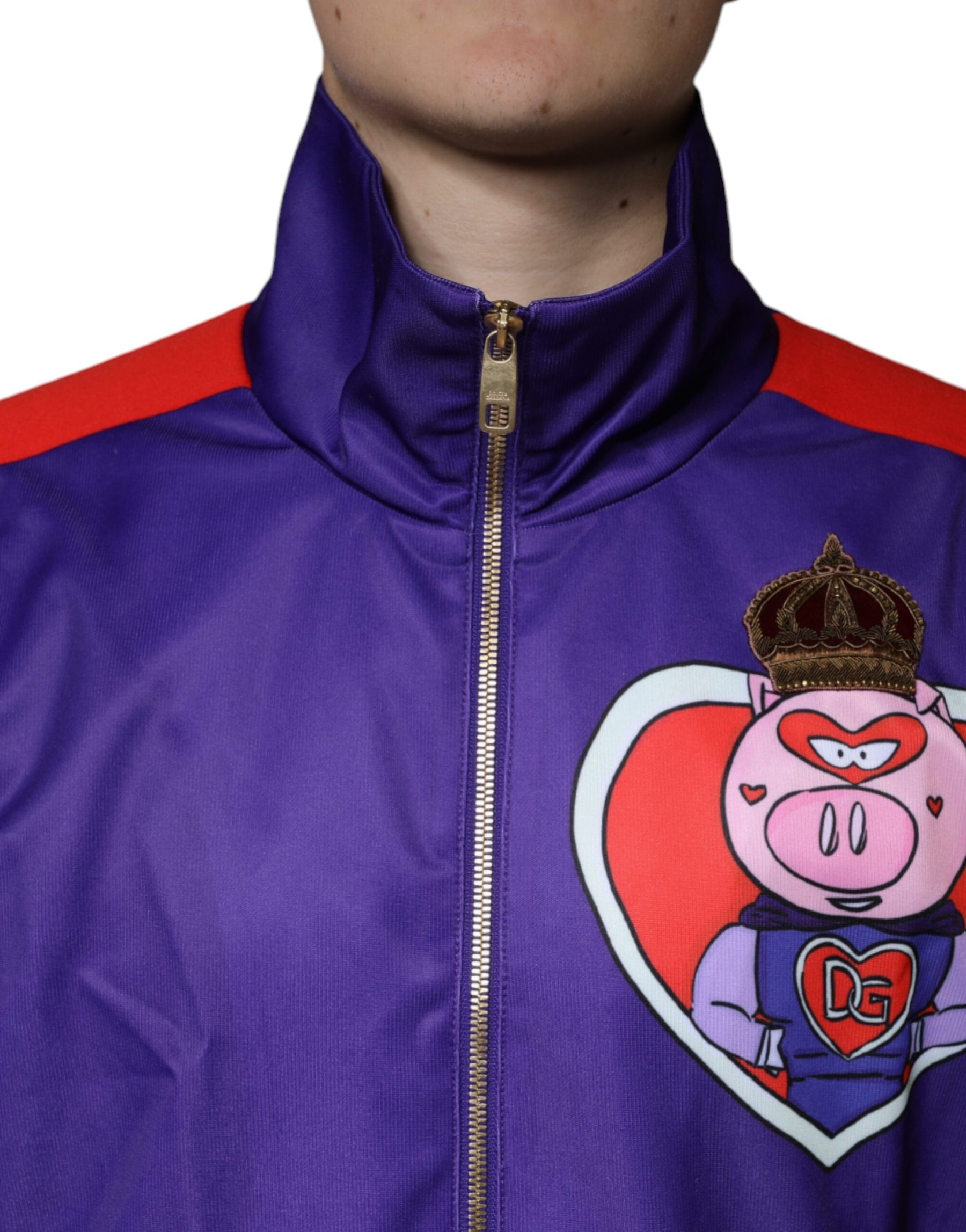 Dolce & Gabbana Purple YEAR OF THE PIG Full Zip Bomber Jacket | Regal Royce