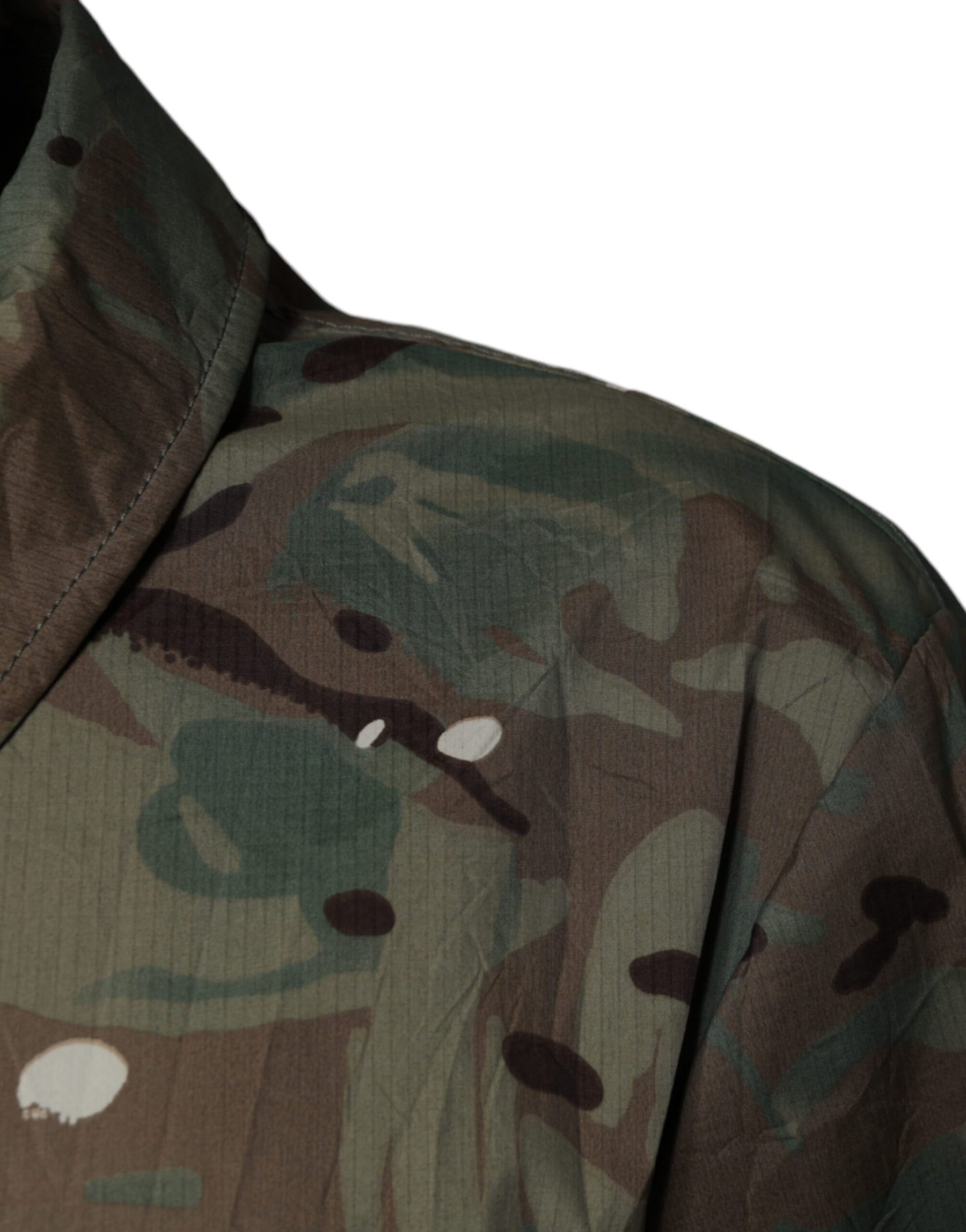 Dolce & Gabbana Multicolor Camouflage Collared Coat Jacket | Regal Royce