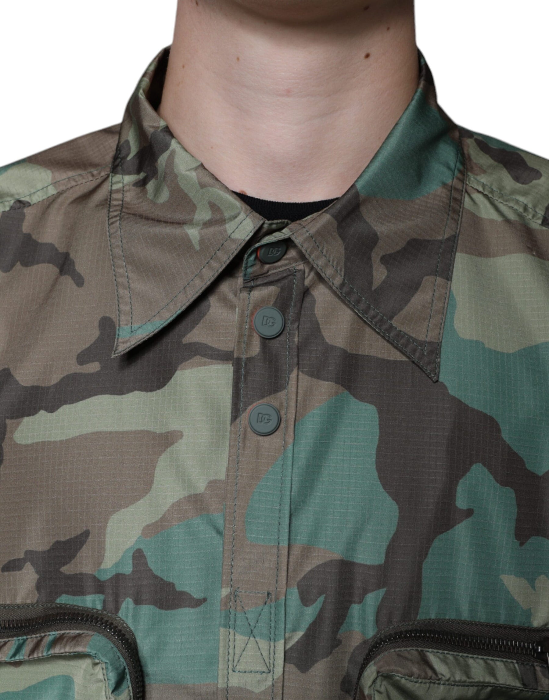 Dolce & Gabbana Multicolor Camouflage Button Down Shirt | Regal Royce