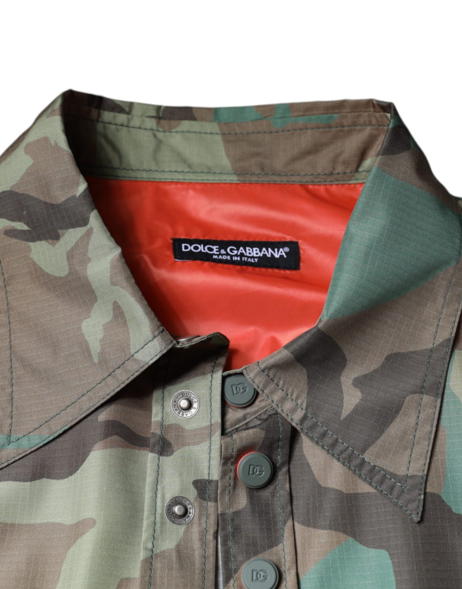 Dolce & Gabbana Multicolor Camouflage Button Down Shirt | Regal Royce