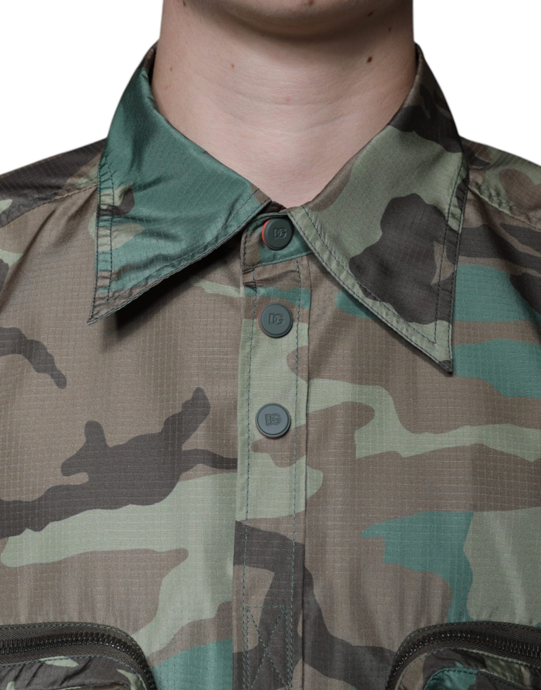 Dolce & Gabbana Multicolor Camouflage Button Down Shirt | Regal Royce