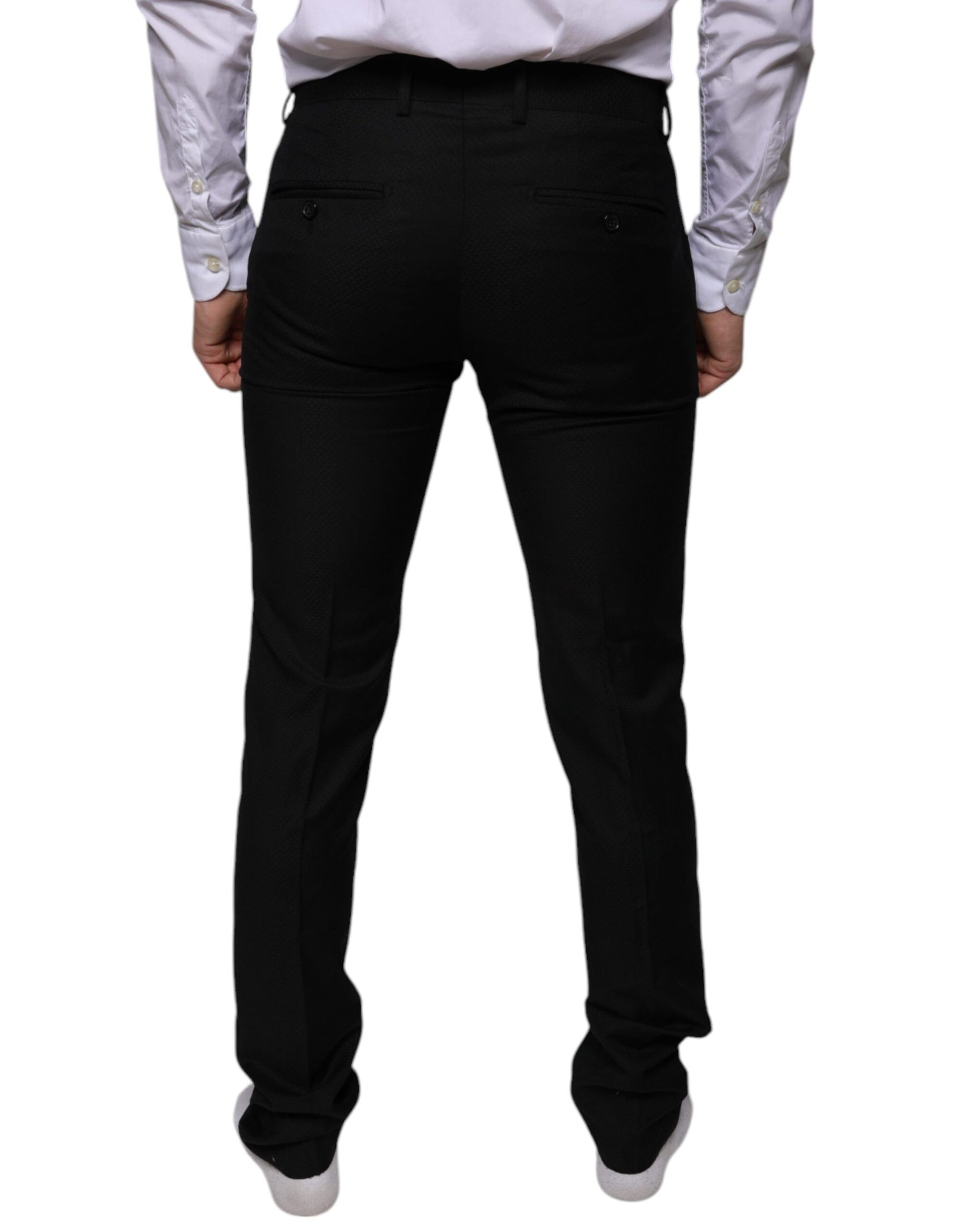 Dolce & Gabbana Black Wool Skinny Dress Formal Pants | Regal Royce