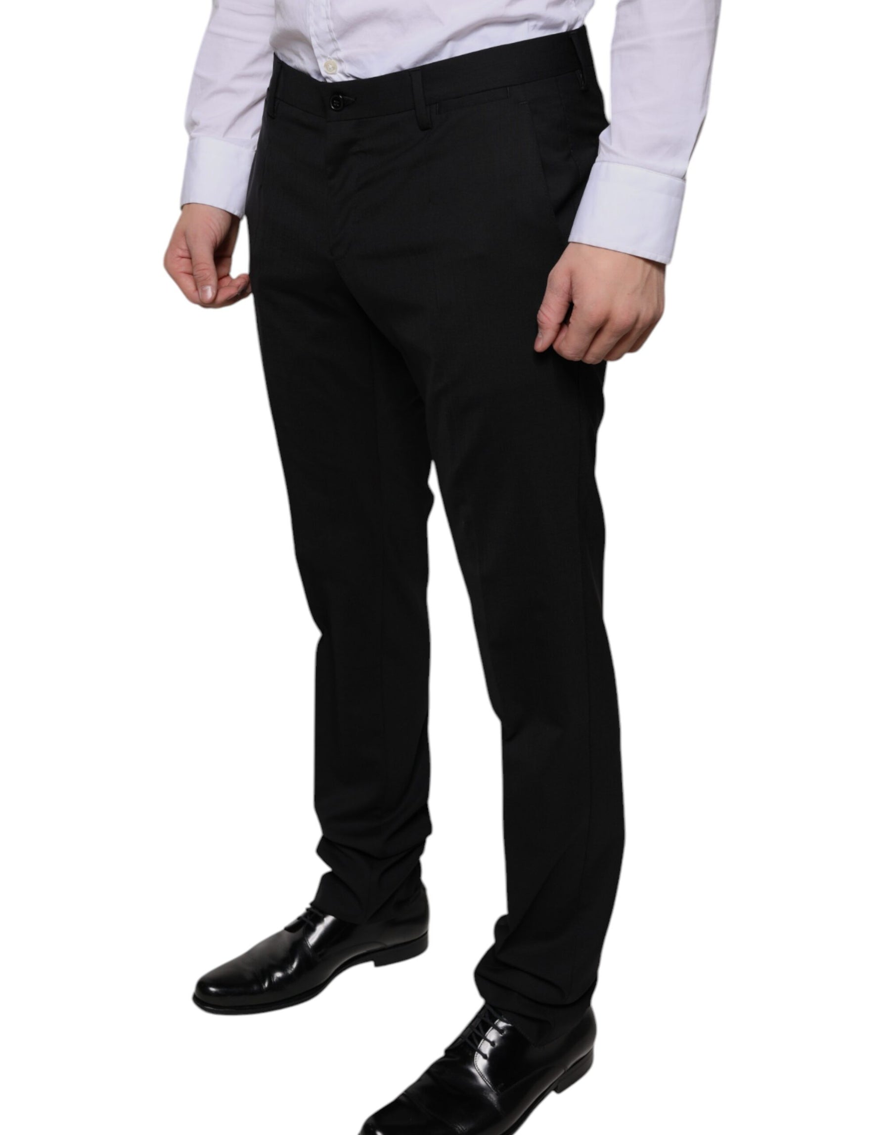 Dolce & Gabbana Black Wool Skinny Dress Formal Pants | Regal Royce