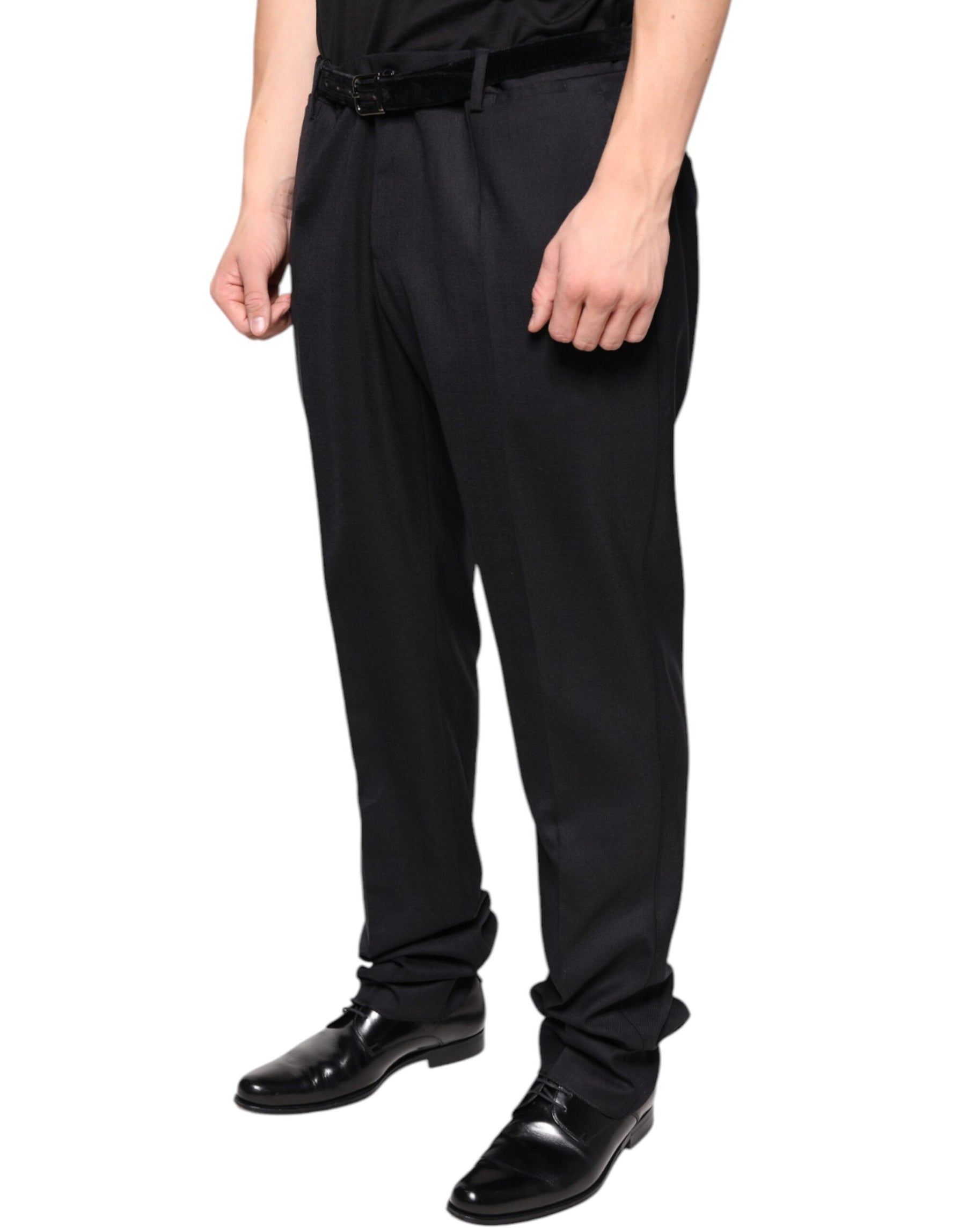 Dolce & Gabbana Black Wool Skinny Dress Formal Pants | Regal Royce