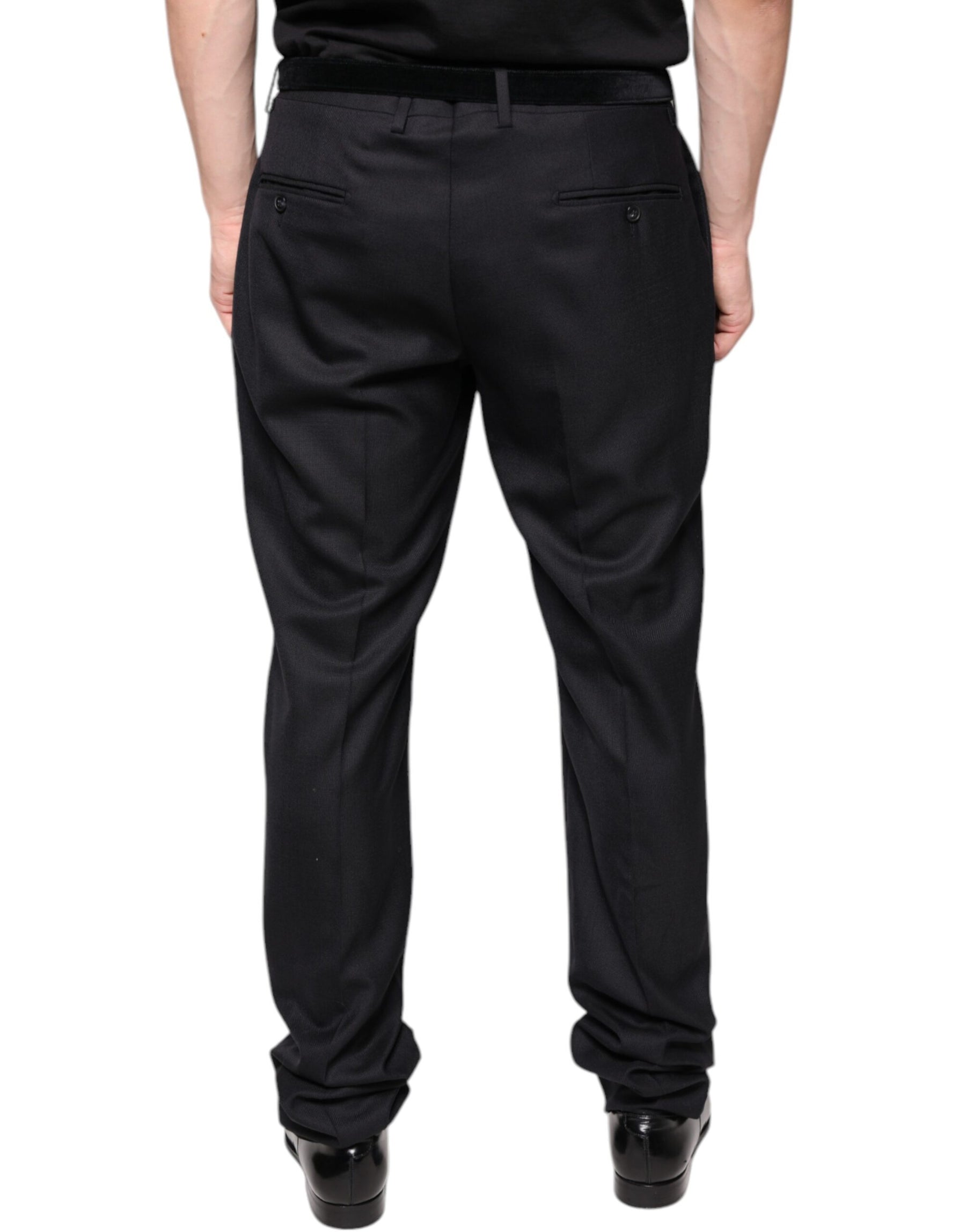 Dolce & Gabbana Black Wool Skinny Dress Formal Pants | Regal Royce