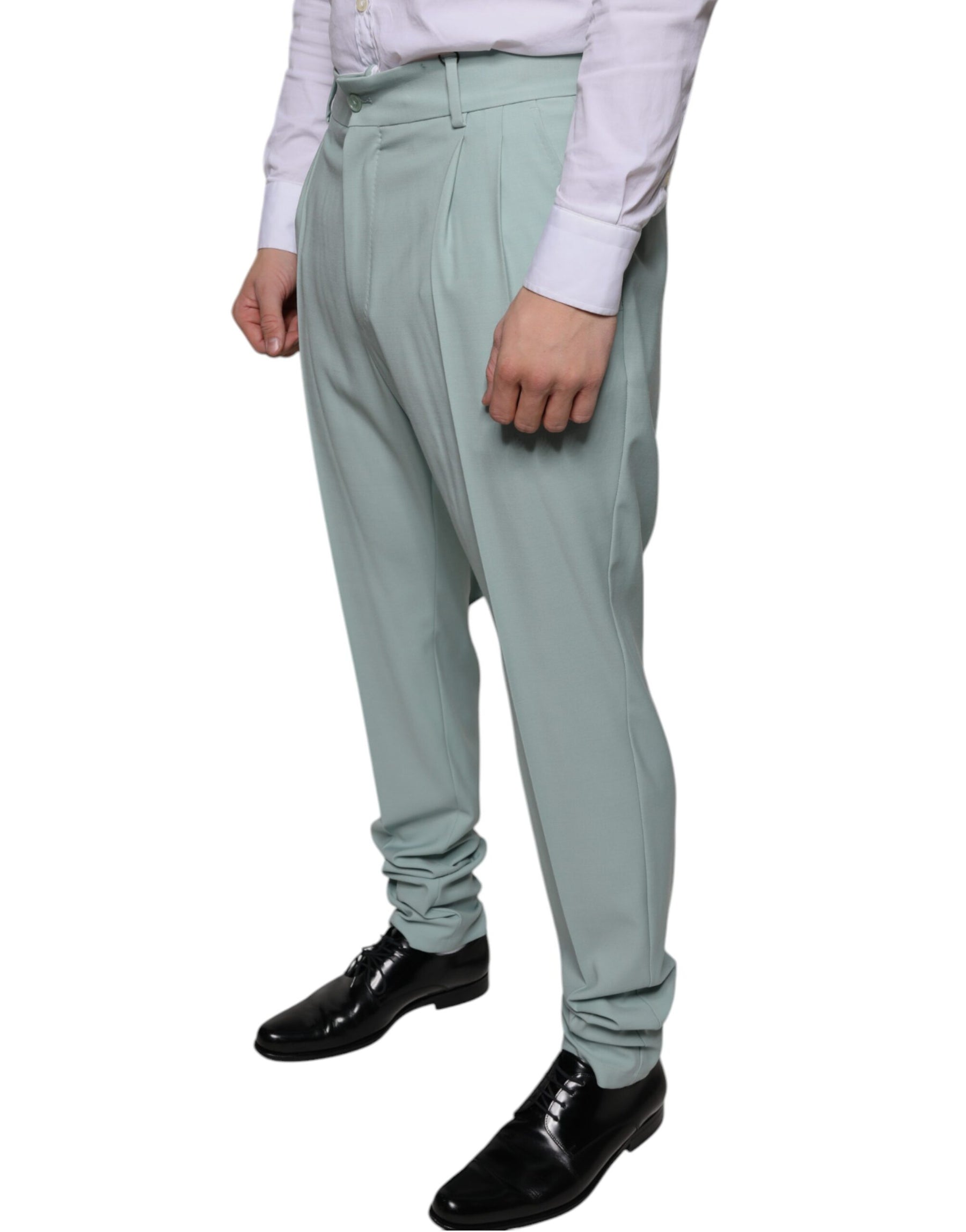 Dolce & Gabbana Mint Green Cotton Dress Pants | Regal Royce