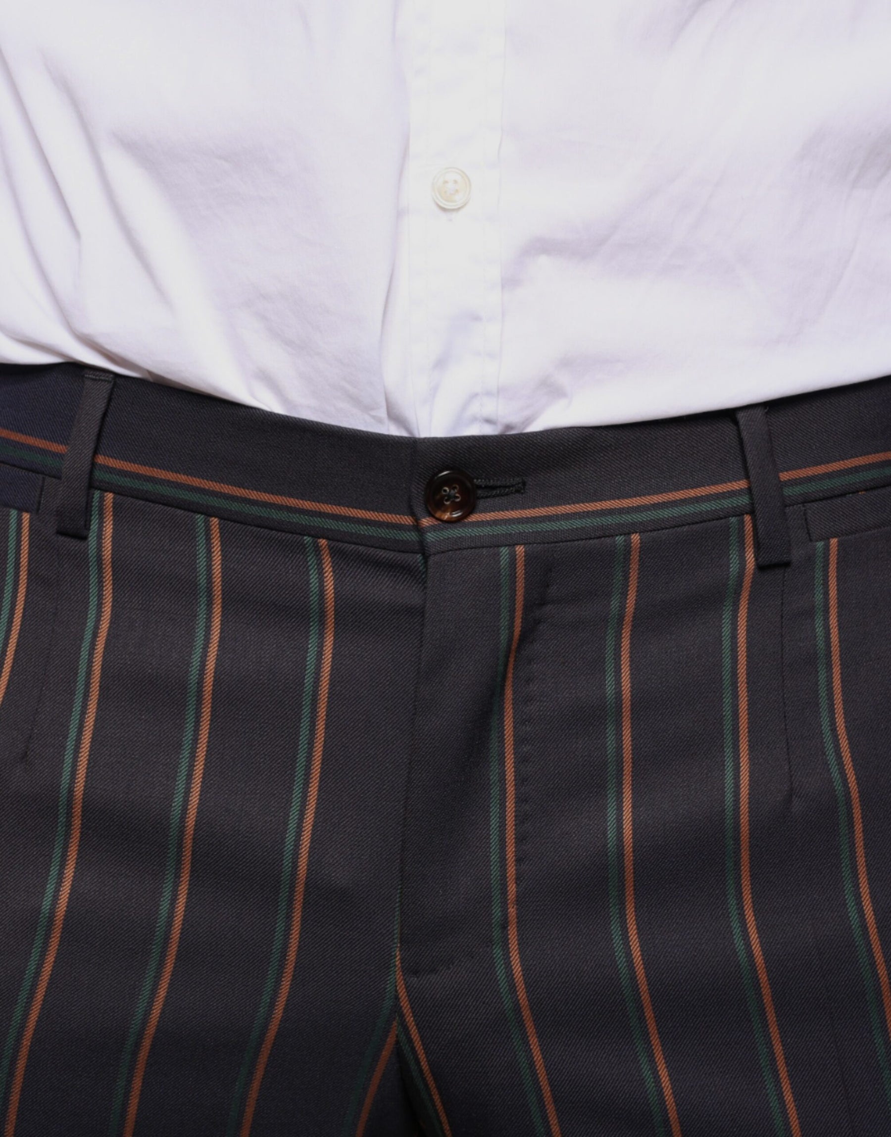 Dolce & Gabbana Brown Stripes Skinny Men Dress Pants | Regal Royce