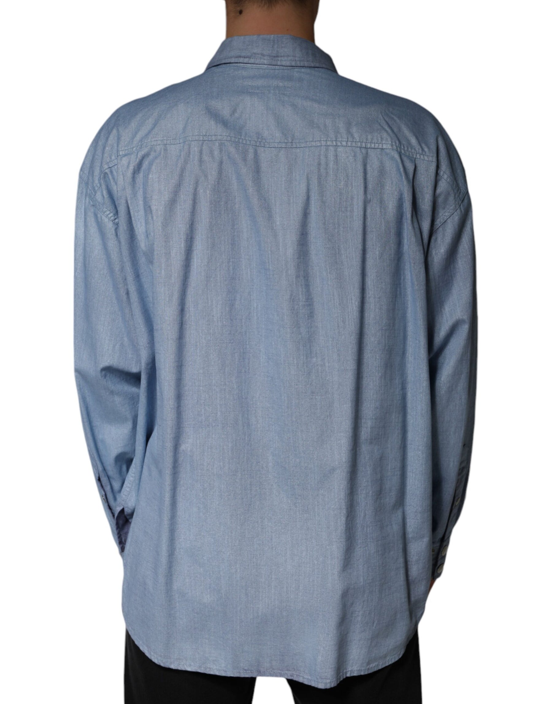 Dolce & Gabbana Light Blue Cotton Button Down Casual Shirt | Regal Royce