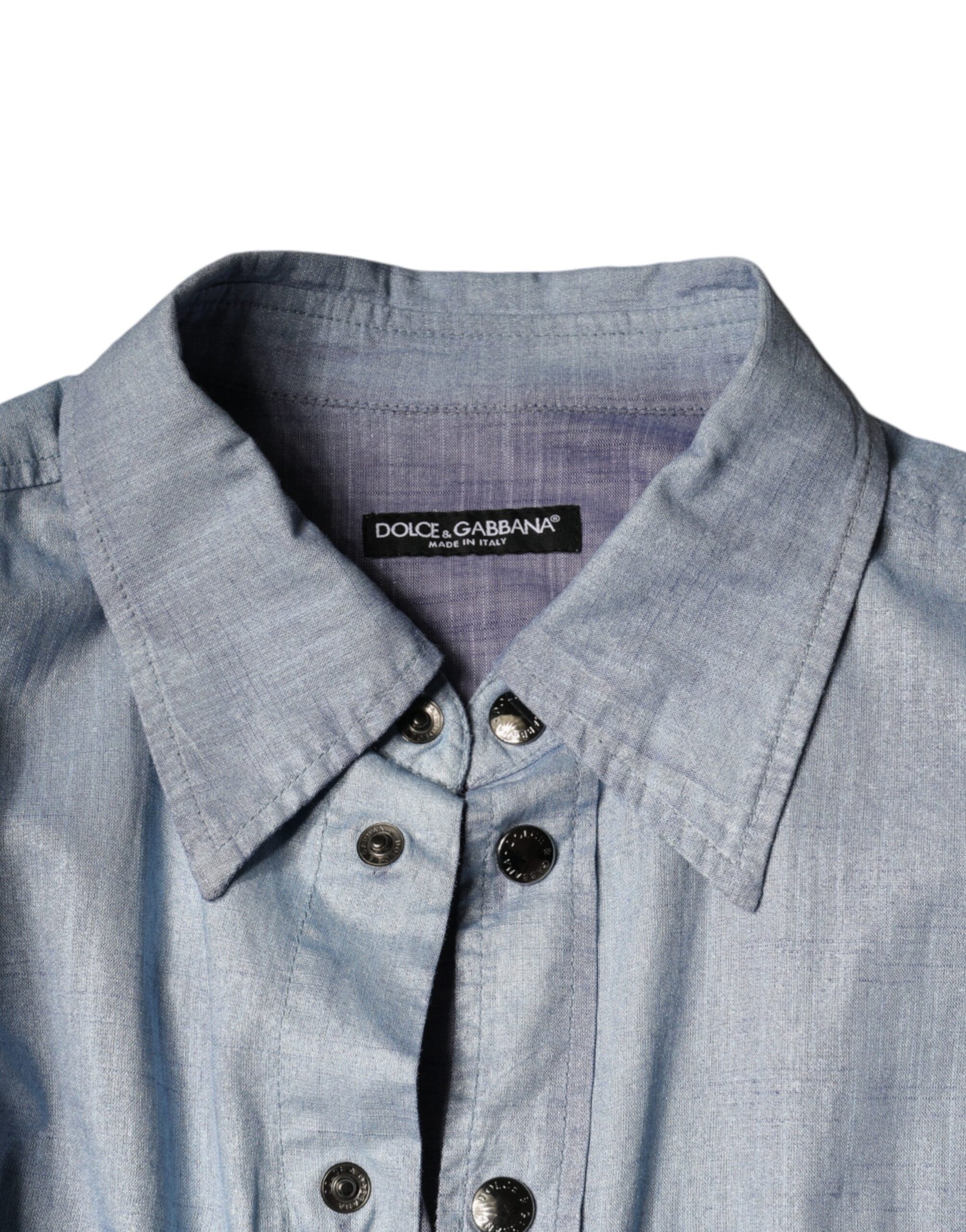 Dolce & Gabbana Light Blue Cotton Button Down Casual Shirt | Regal Royce