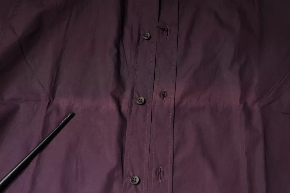 Dolce & Gabbana Dark Violet Cotton Dress GOLD Men Formal Shirt | Regal Royce