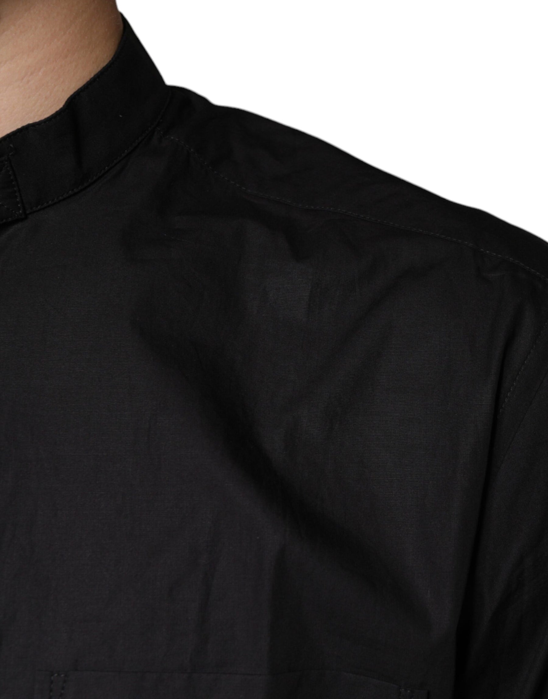 Dolce & Gabbana Black Cotton Button Down Men Casual Shirt | Regal Royce