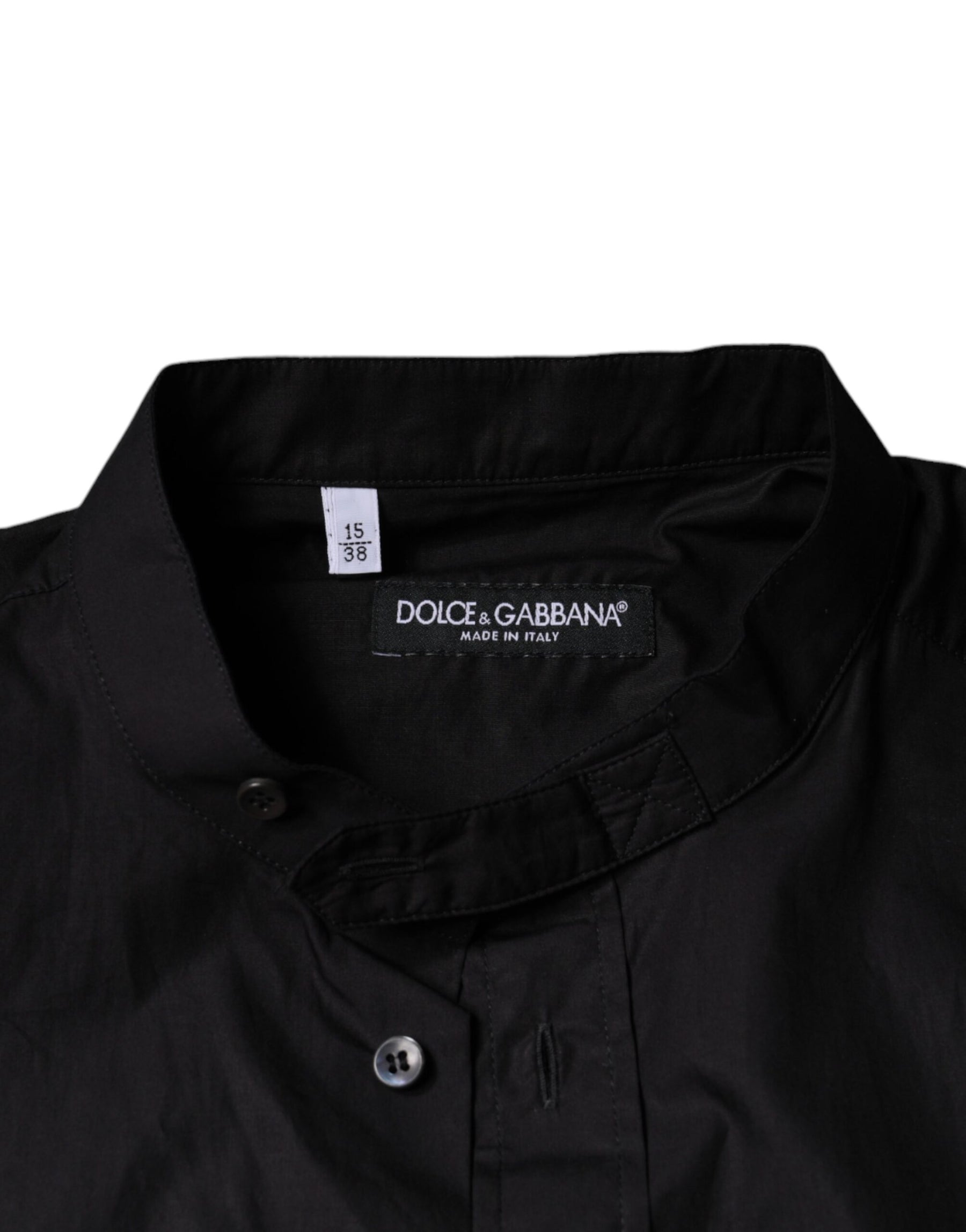 Dolce & Gabbana Black Cotton Button Down Men Casual Shirt | Regal Royce