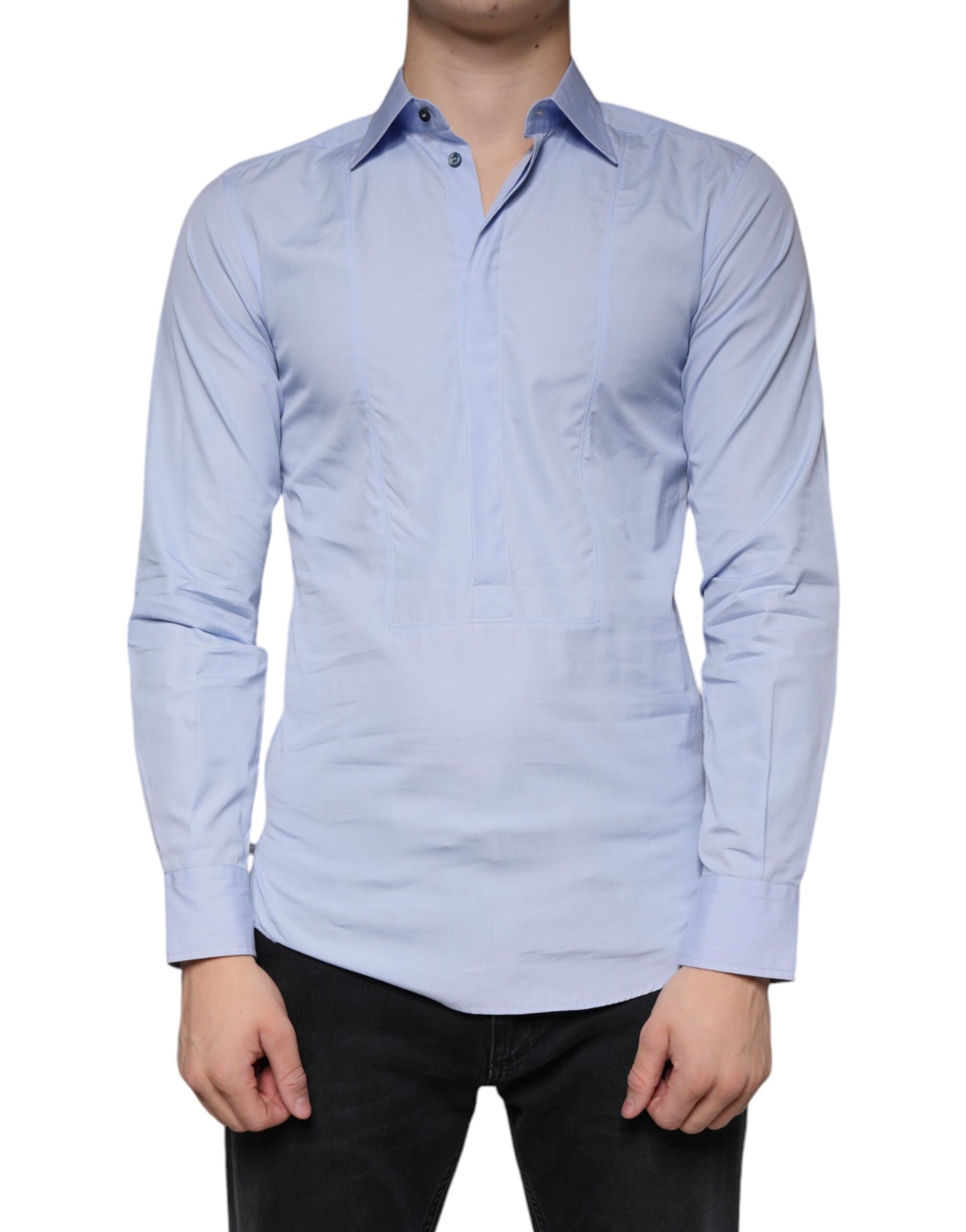 Dolce & Gabbana Light Blue Cotton Men Dress Formal Shirt | Regal Royce