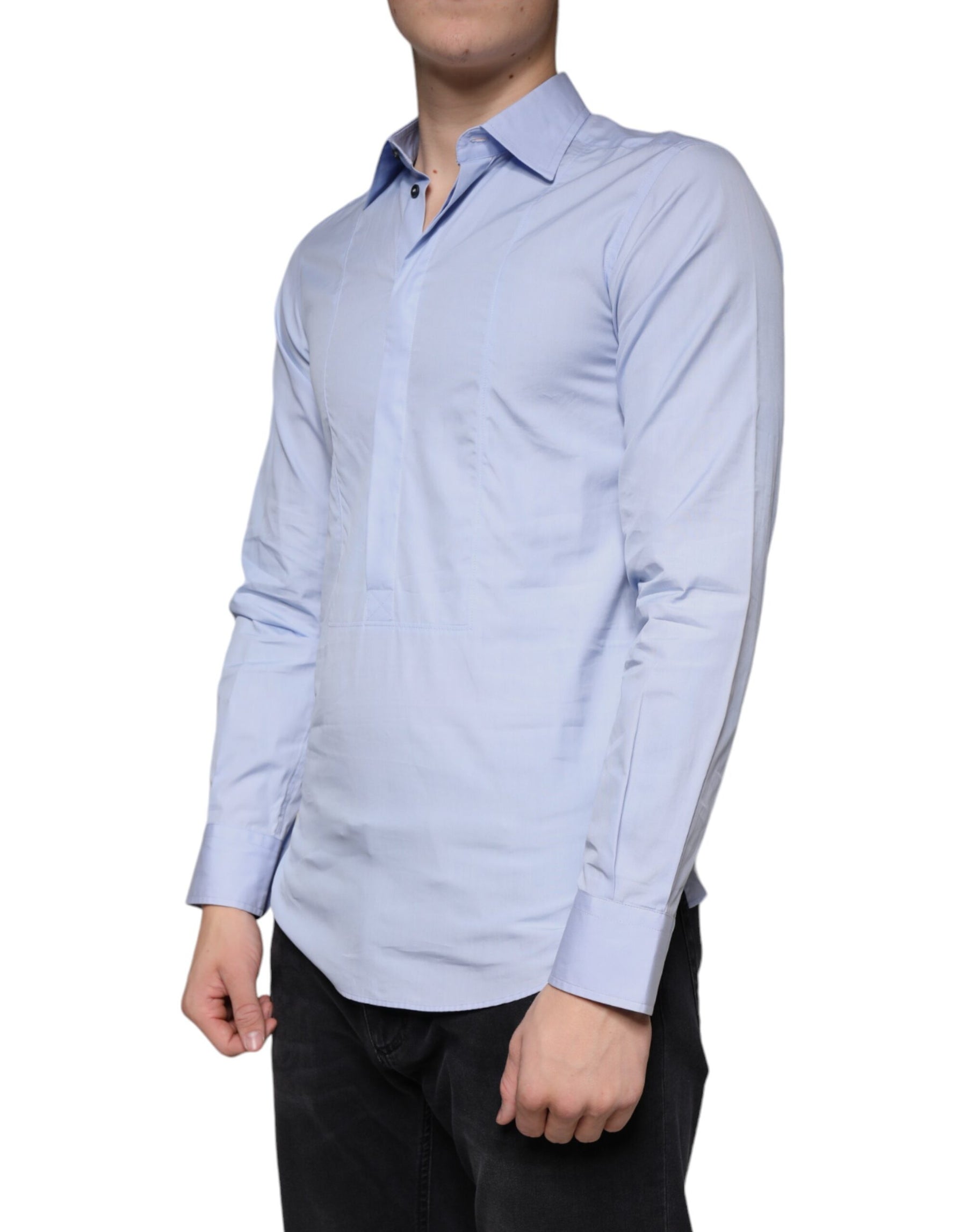 Dolce & Gabbana Light Blue Cotton Men Dress Formal Shirt | Regal Royce
