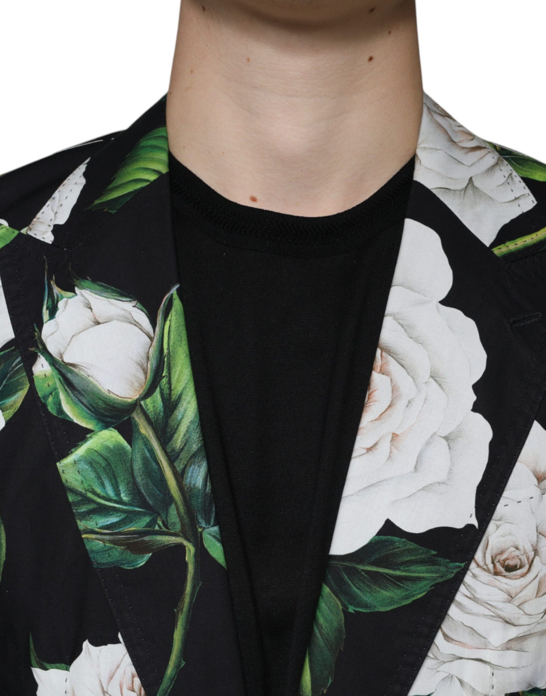 Dolce & Gabbana Black Rose Cotton Men Formal 2 Piece Suit | Regal Royce