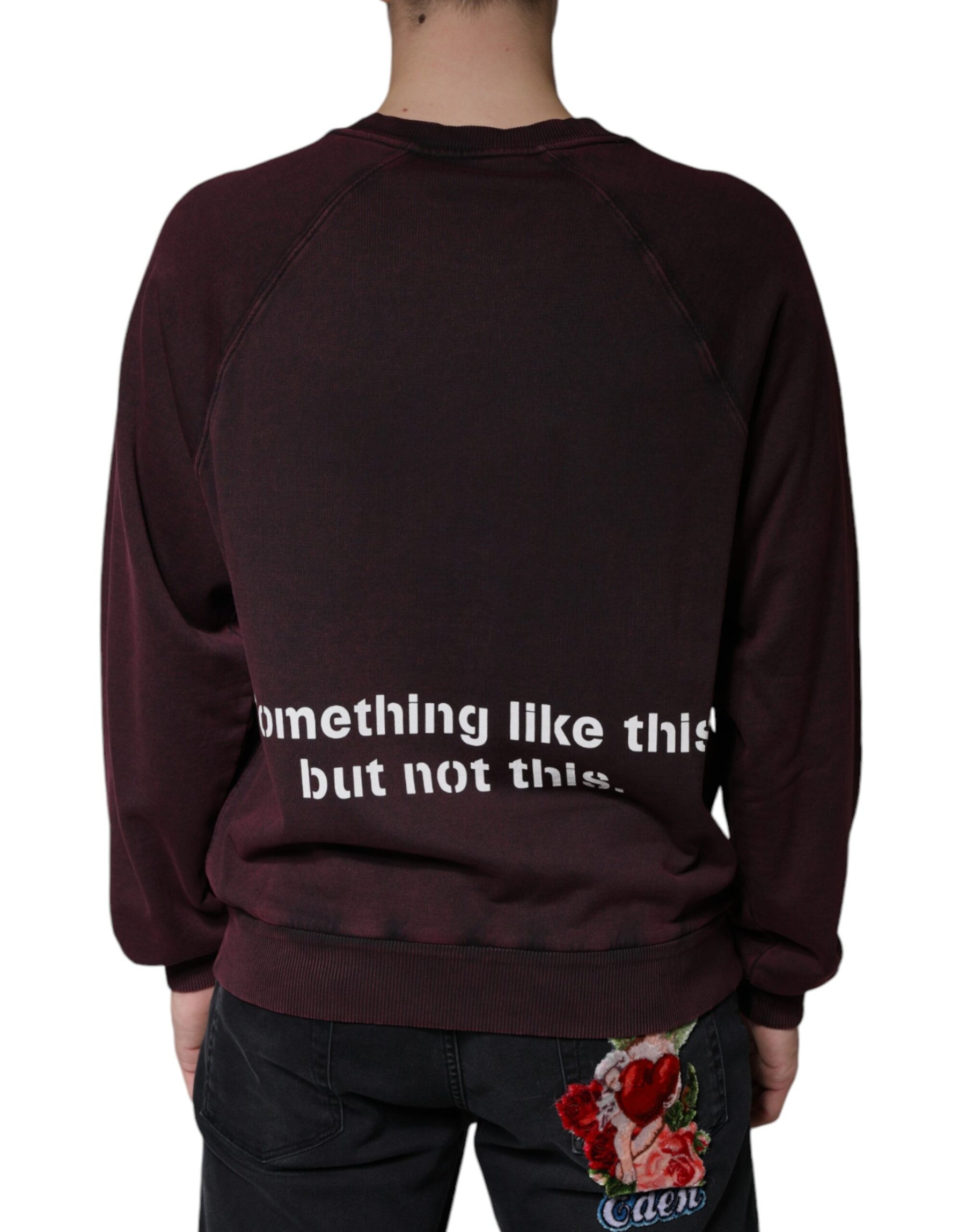 Dolce & Gabbana Maroon Logo Crew Neck Men Sweatshirt Sweater | Regal Royce