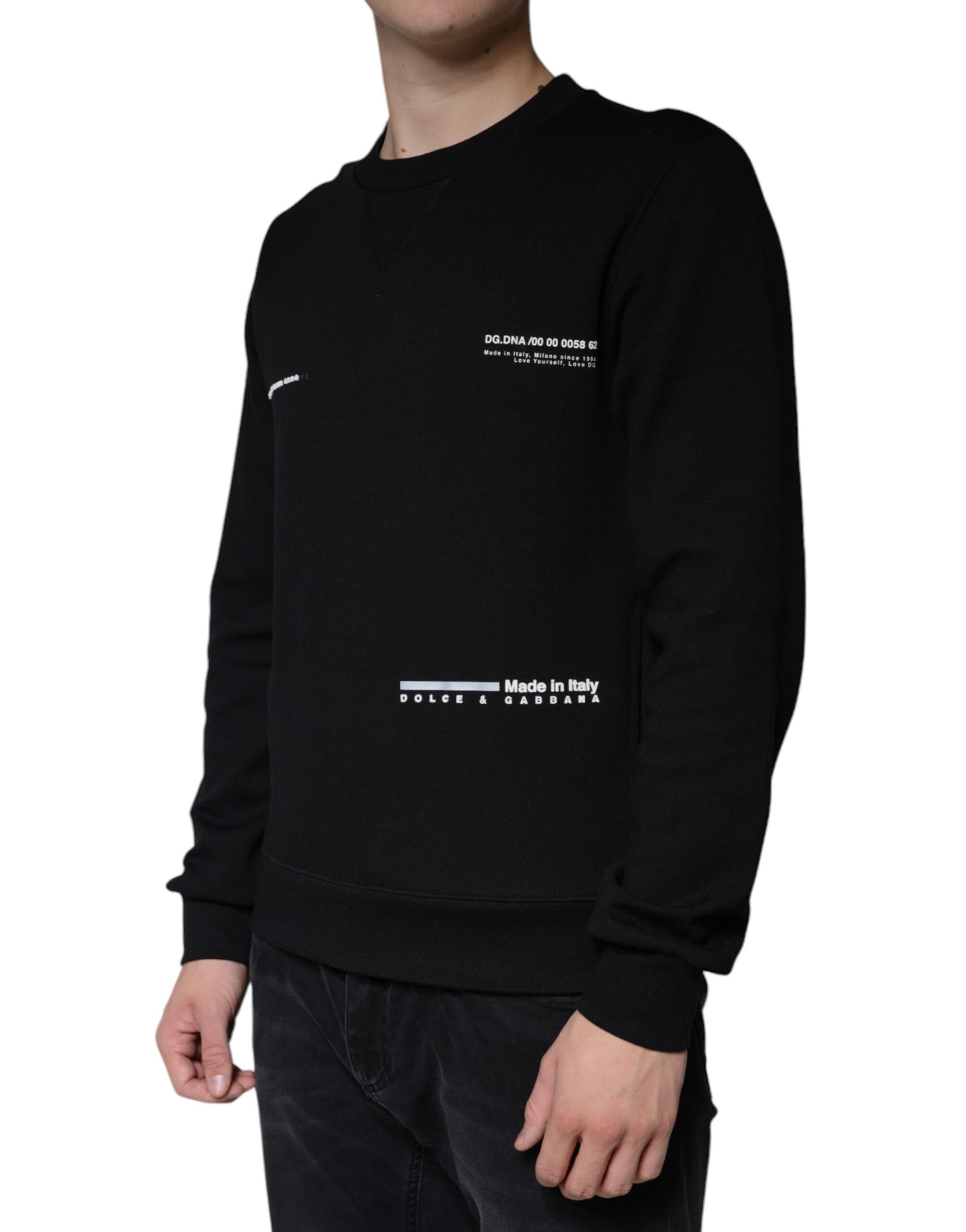 Dolce & Gabbana Black Logo Print CrewNeck Sweatshirt Sweater | Regal Royce
