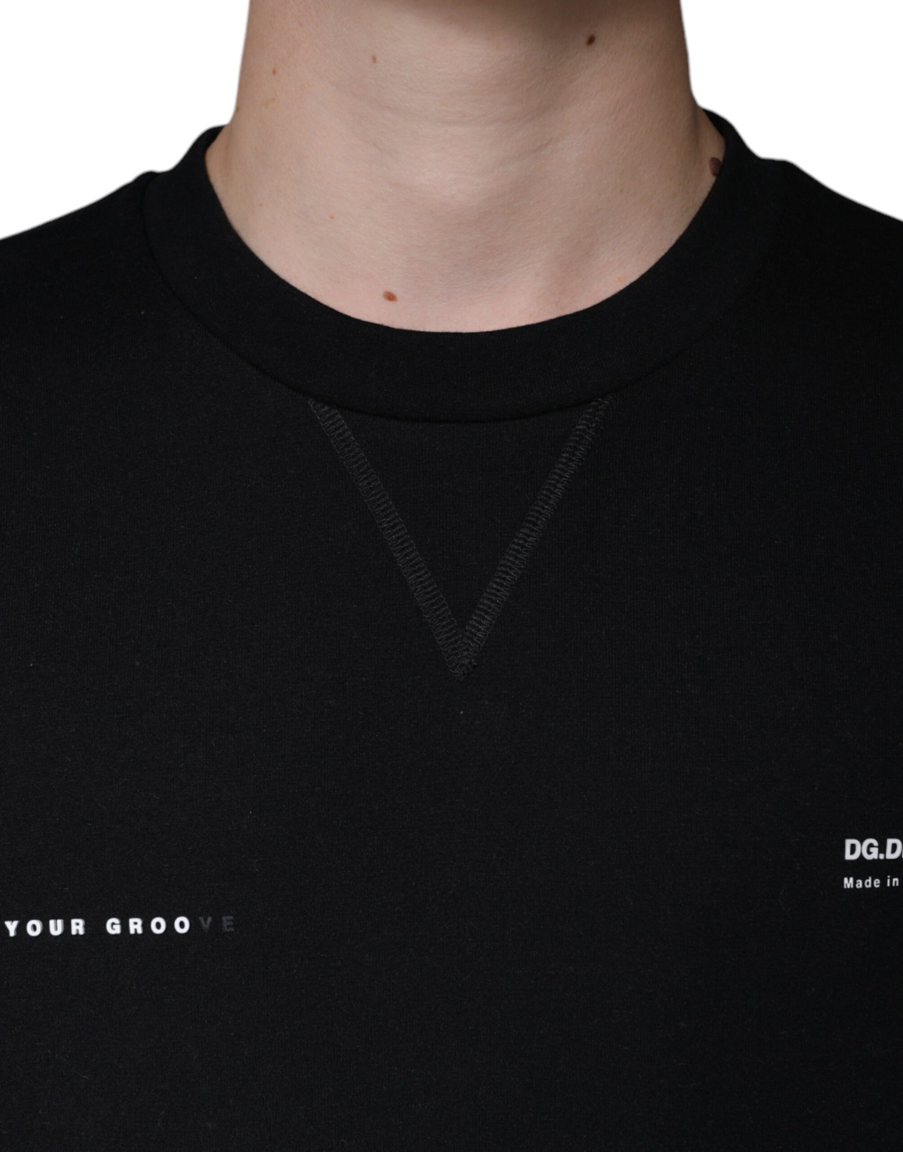 Dolce & Gabbana Black Logo Print CrewNeck Sweatshirt Sweater | Regal Royce