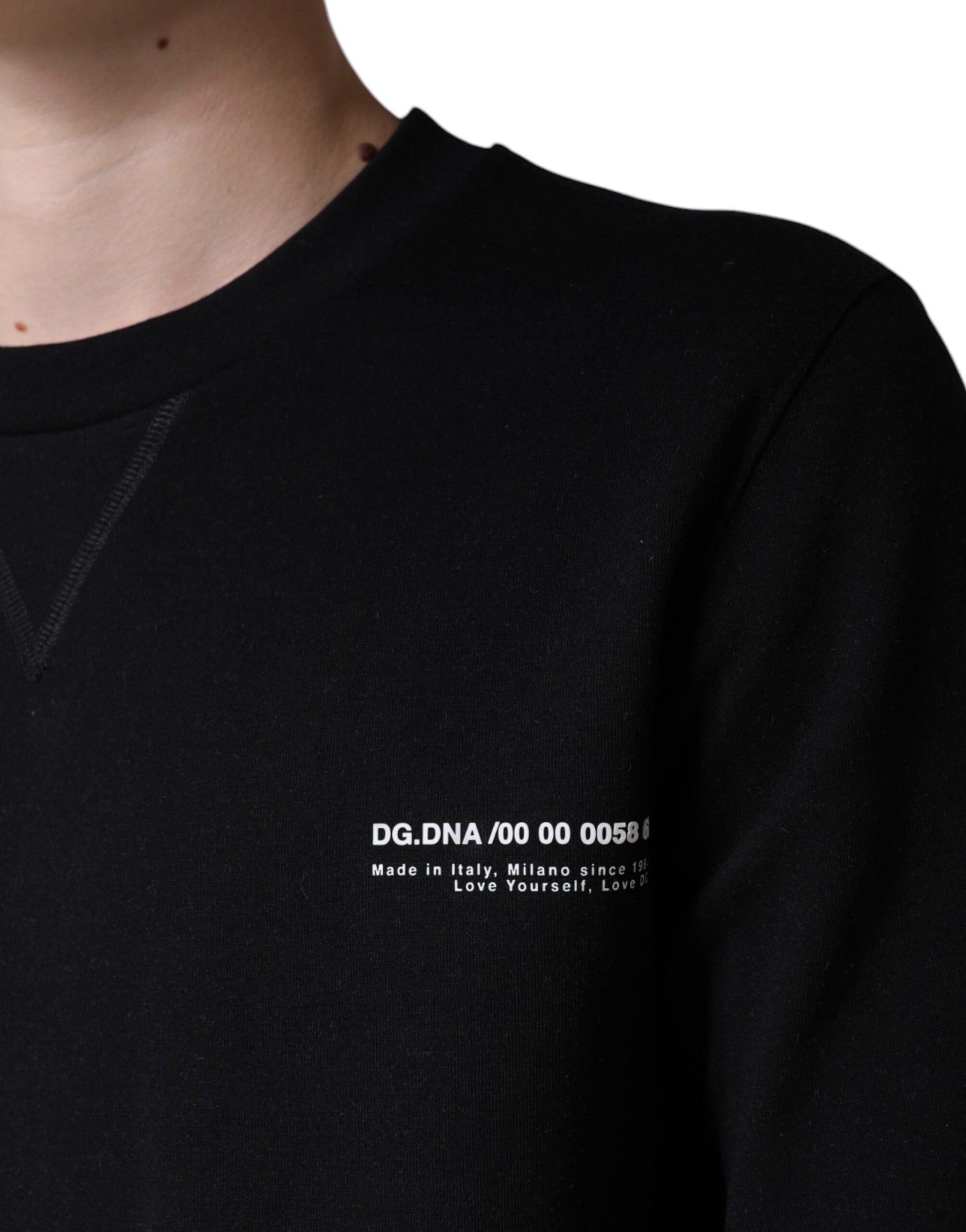 Dolce & Gabbana Black Logo Print CrewNeck Sweatshirt Sweater | Regal Royce