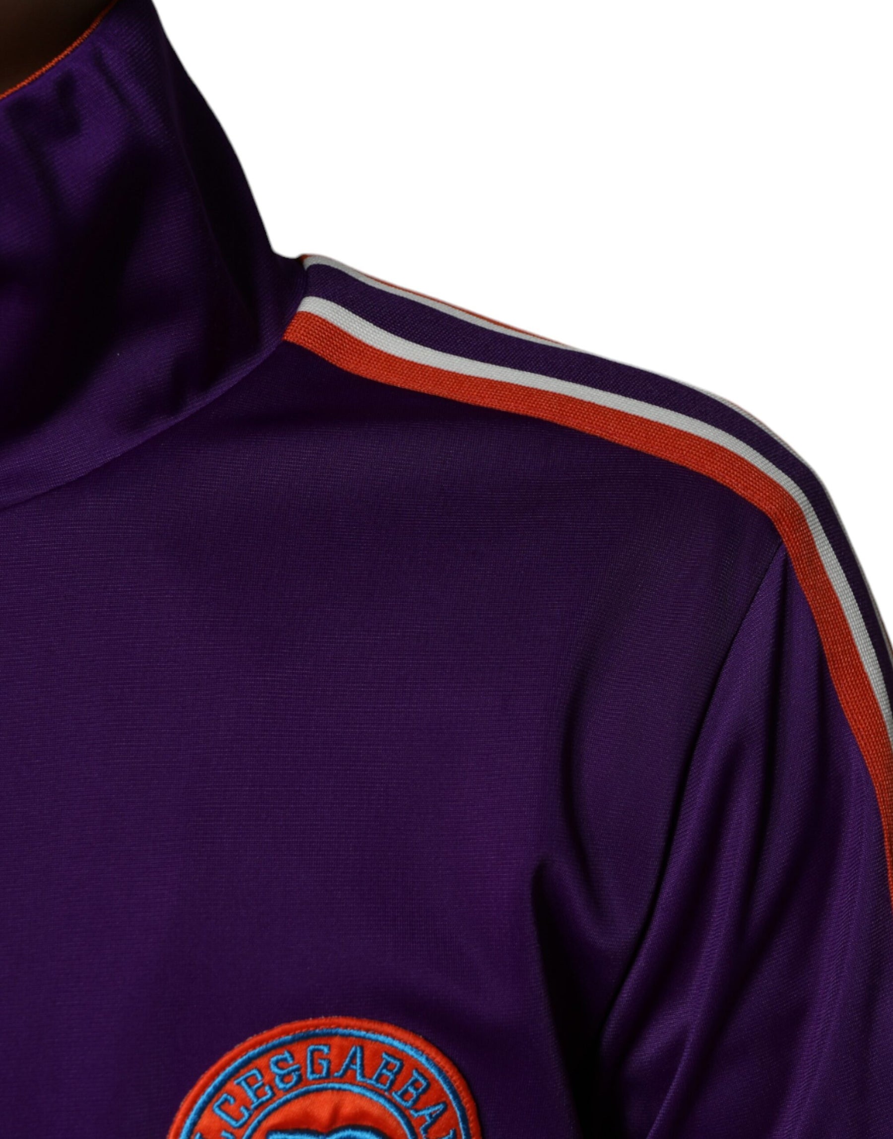 Dolce & Gabbana Purple Polyester Full Zip Long Sleeve Sweater | Regal Royce