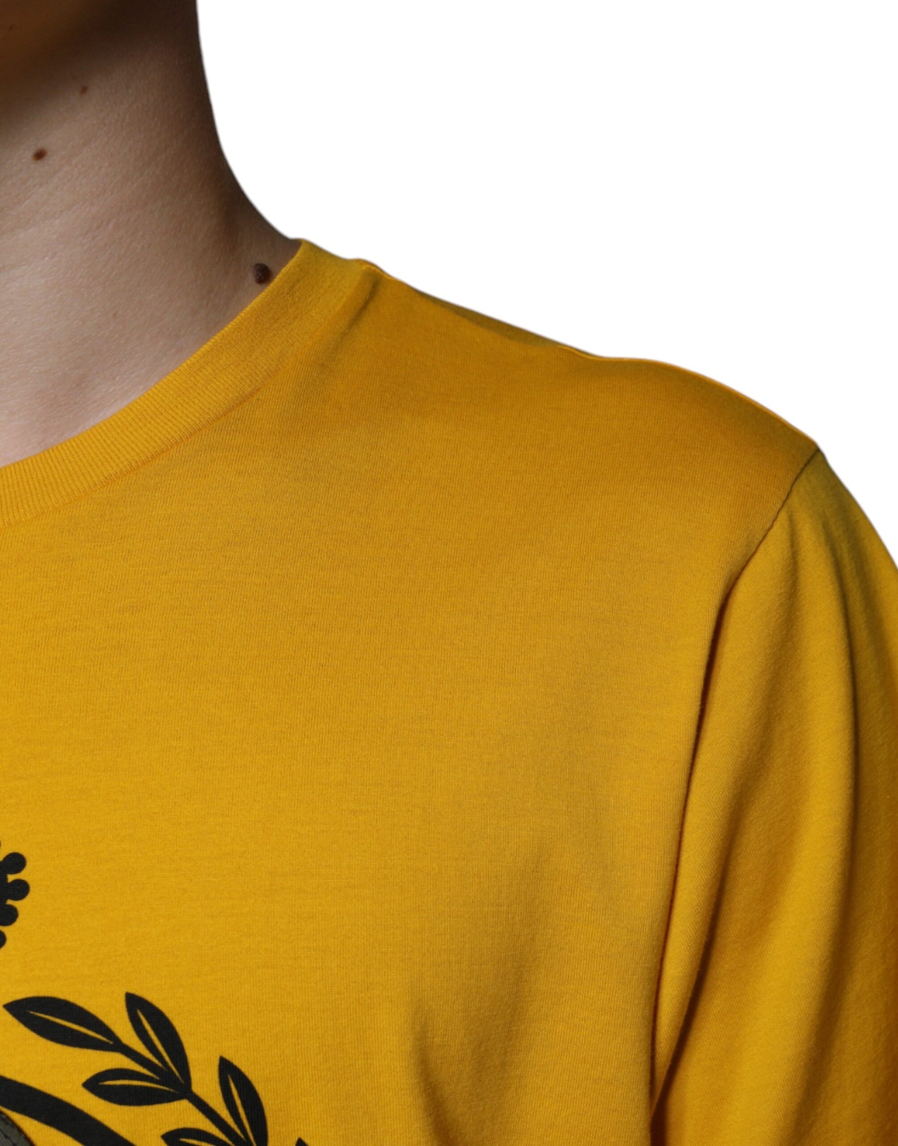 Dolce & Gabbana White Yellow Logo Print Short Sleeve T-shirt | Regal Royce