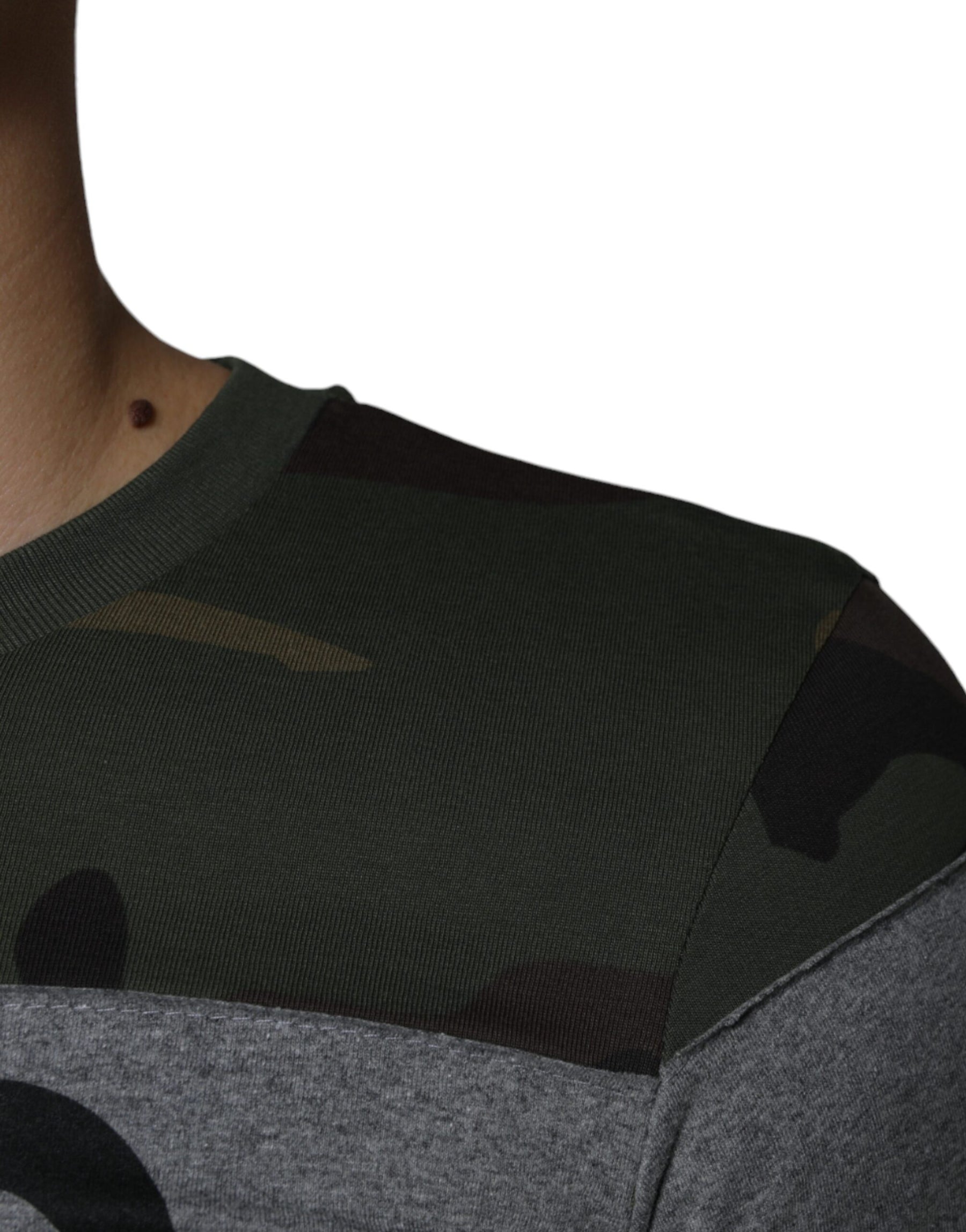 Dolce & Gabbana Multicolor Camouflage Cotton Crew Neck T-shirt | Regal Royce