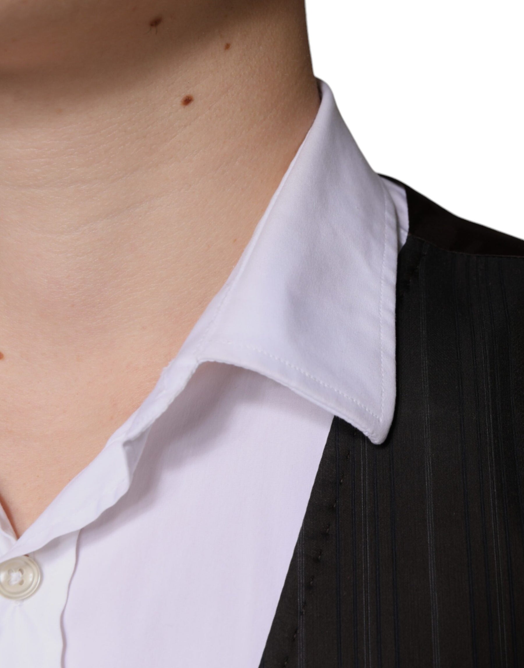 Dolce & Gabbana Black Cotton Waistcoat Dress Formal Vest | Regal Royce