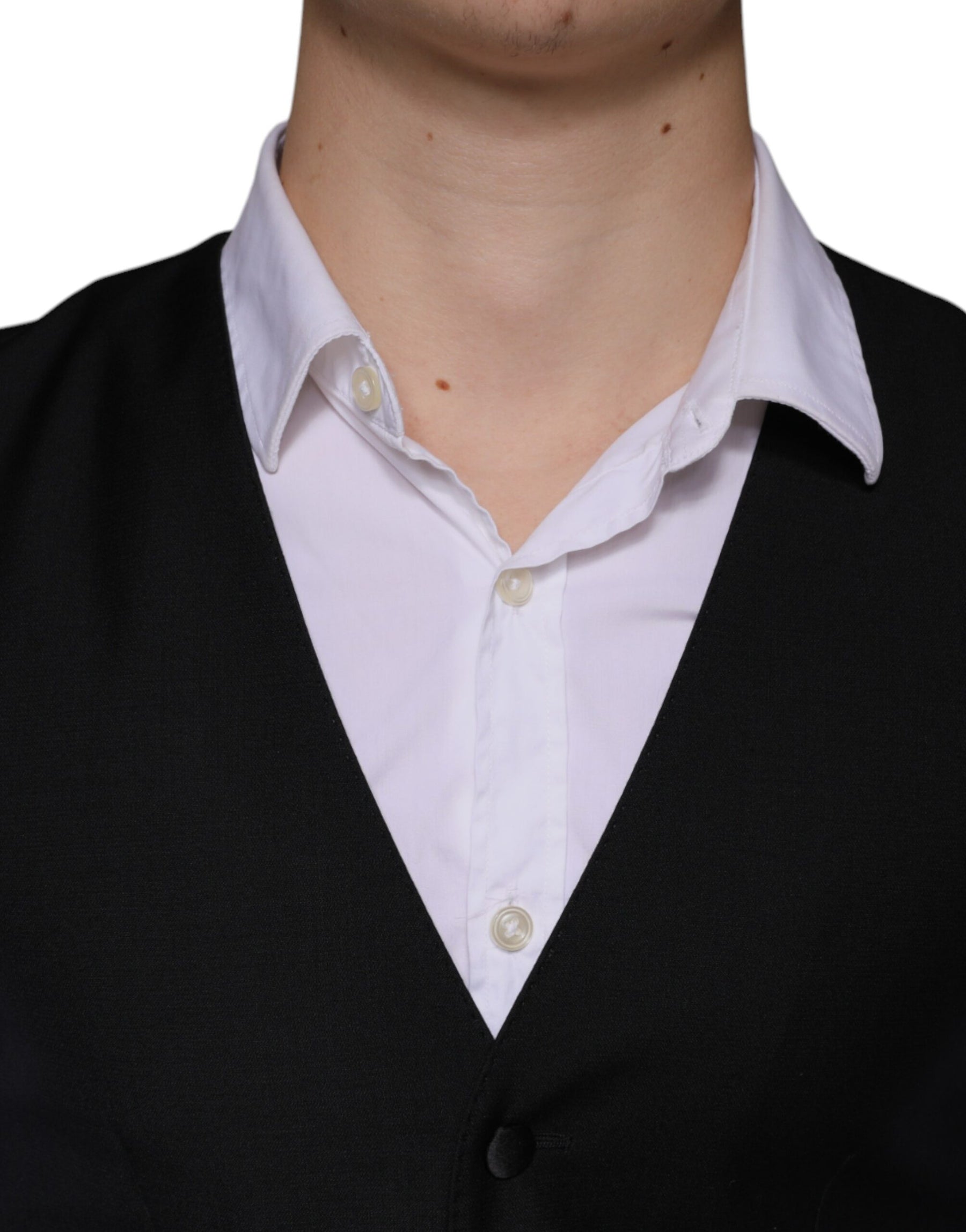 Dolce & Gabbana Black Wool Waistcoat Dress Formal Vest | Regal Royce