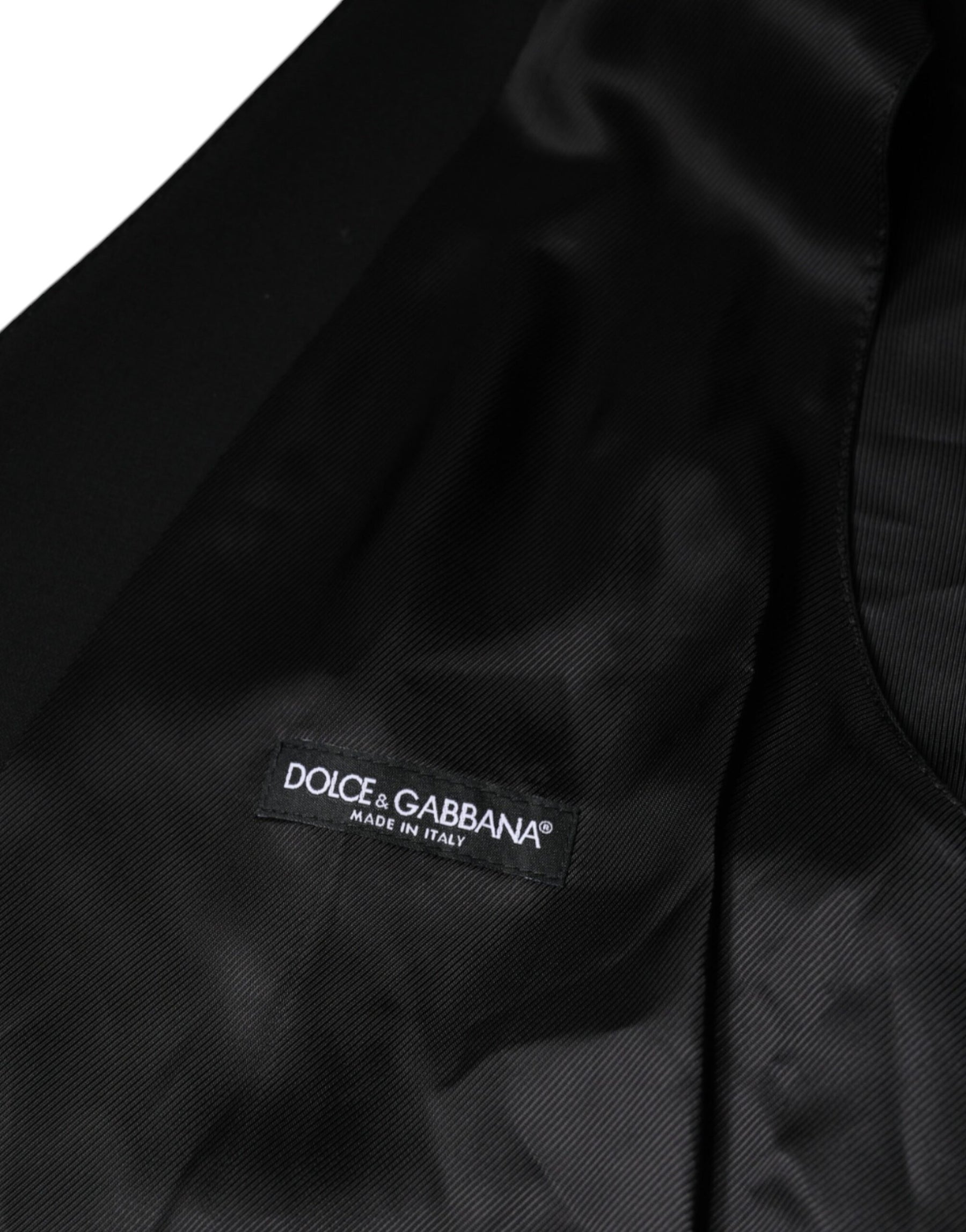 Dolce & Gabbana Black Wool Formal Dress Men Waistcoat Vest | Regal Royce
