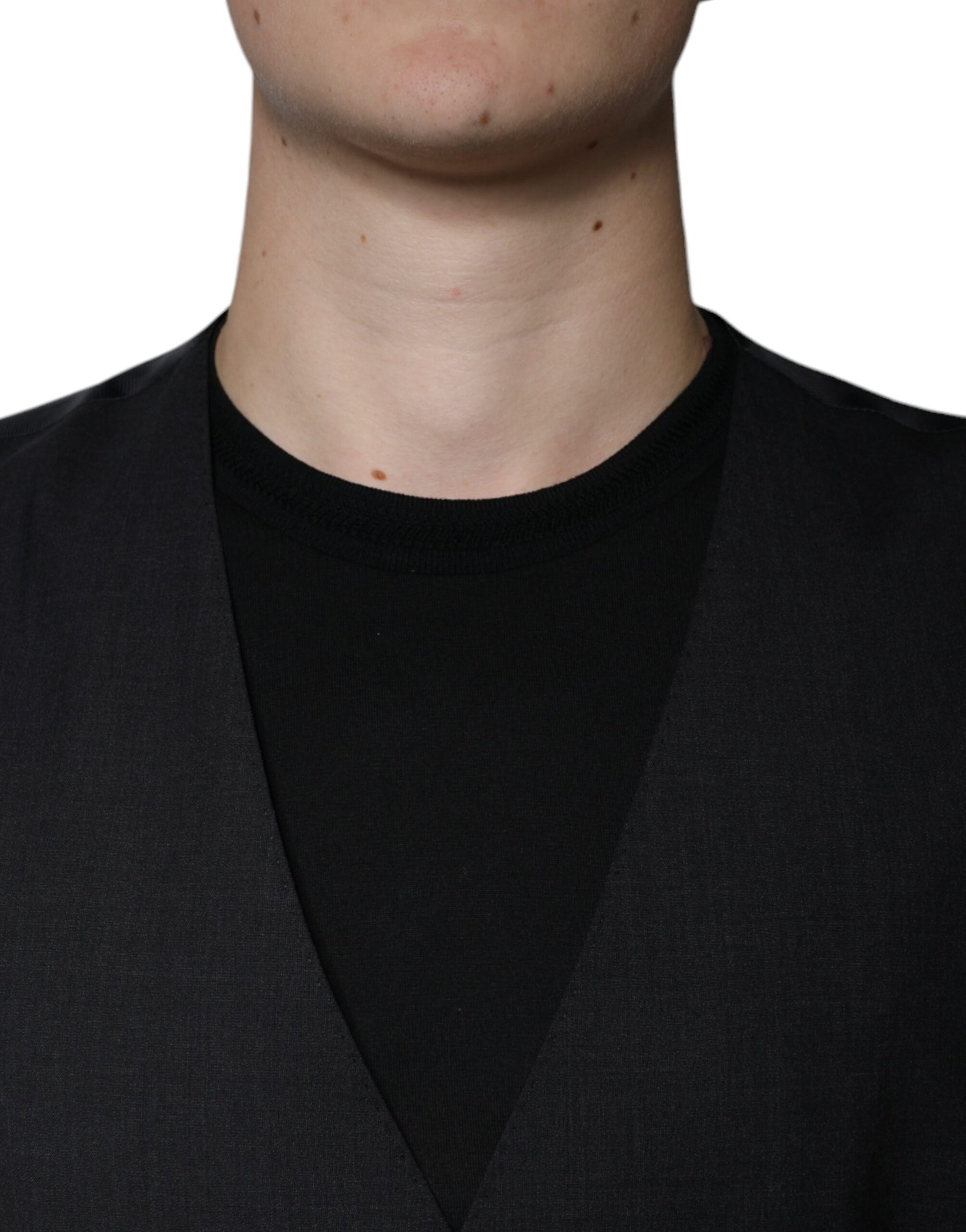 Dolce & Gabbana Black Wool Waistcoat Dress Formal Vest | Regal Royce