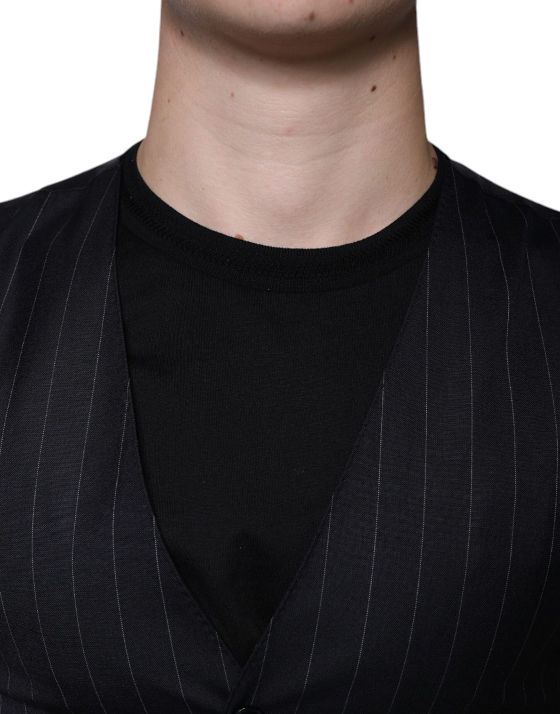 Dolce & Gabbana Black Leather Waistcoat Dress Formal Vest | Regal Royce