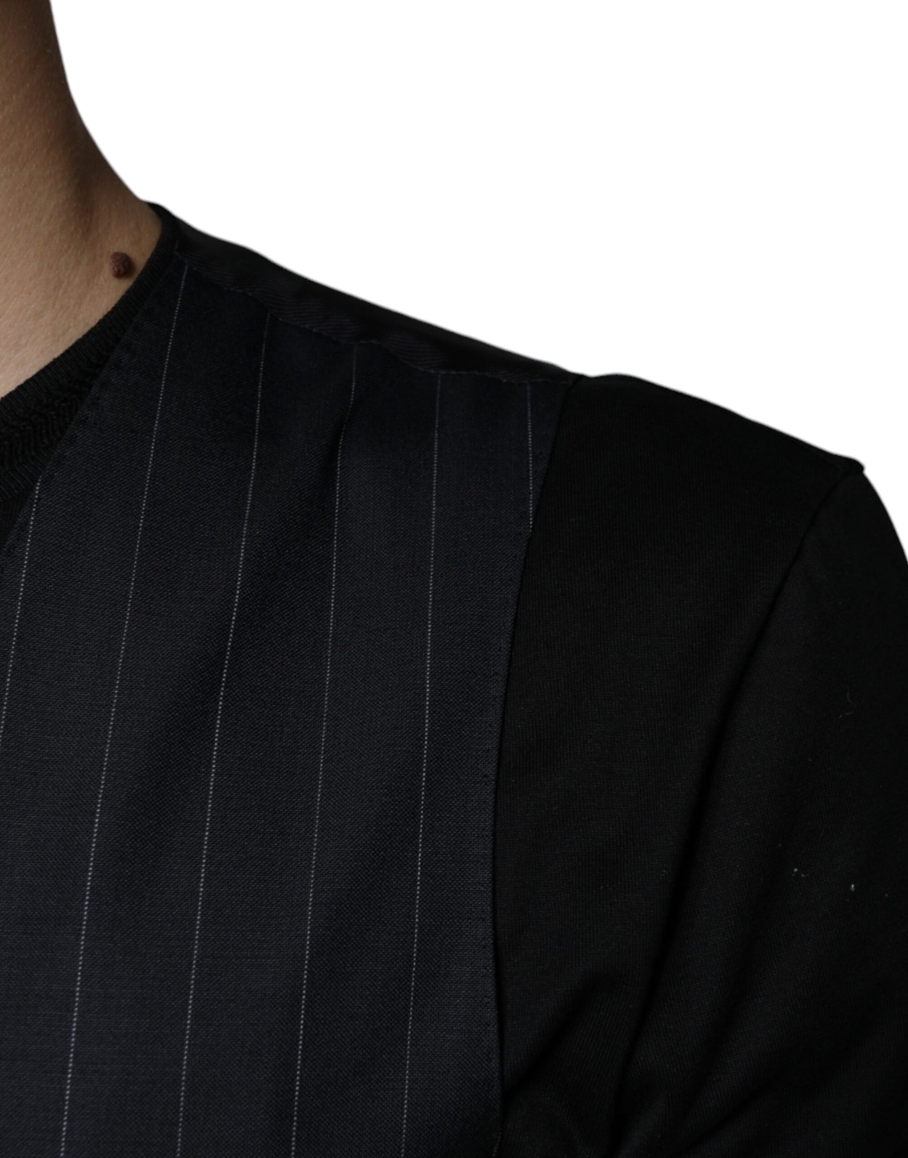 Dolce & Gabbana Black Leather Waistcoat Dress Formal Vest | Regal Royce