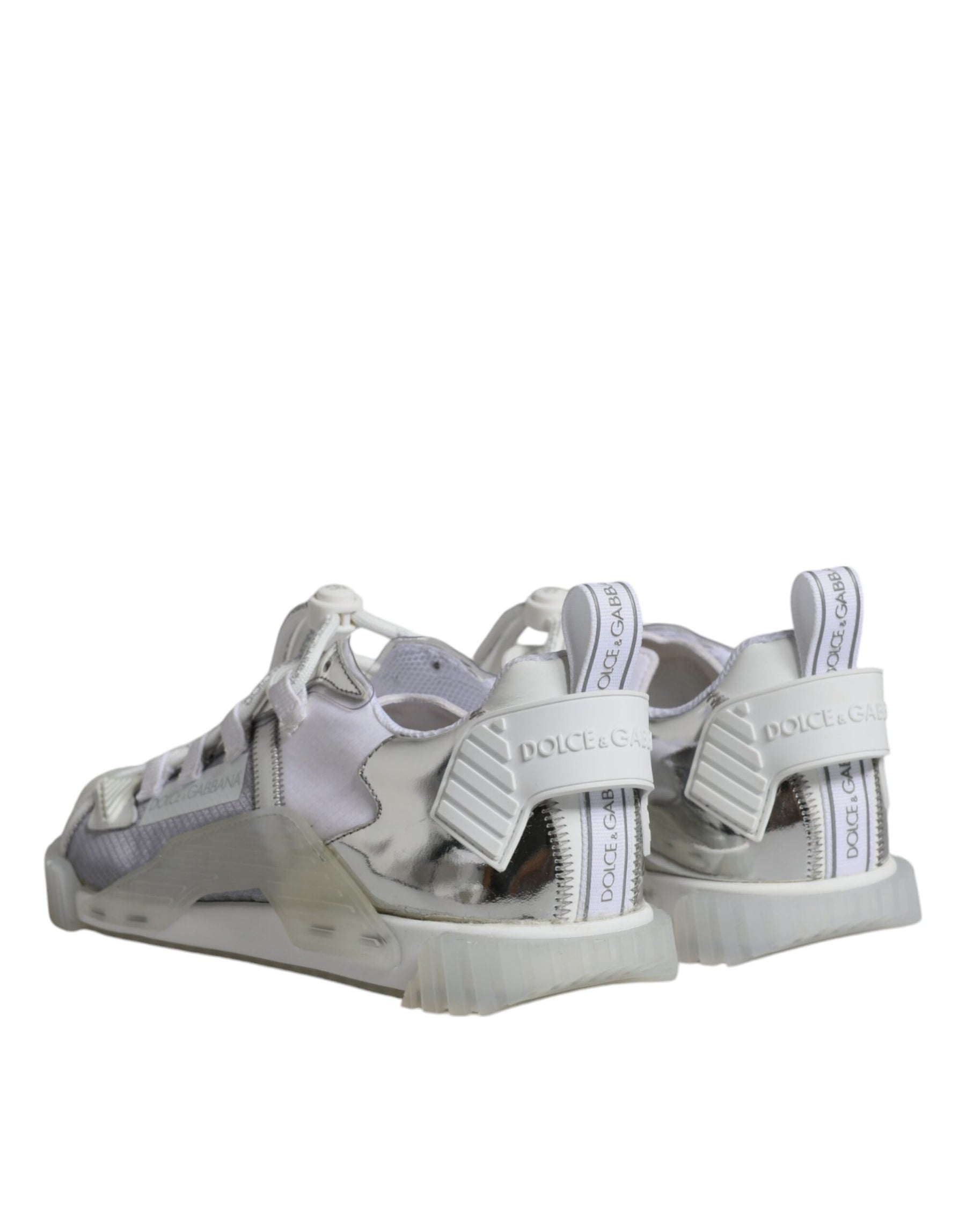 Dolce & Gabbana White Silver Low Top NS1 Sneakers Shoes | Regal Royce