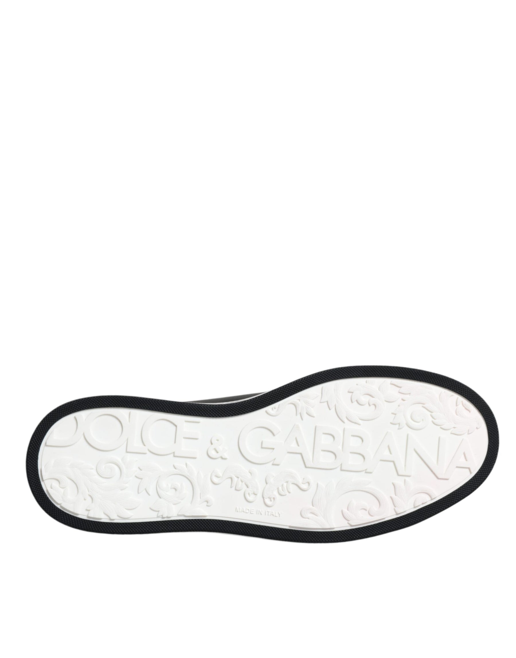 Dolce & Gabbana Black Leather Low Top Men Sneakers Shoes | Regal Royce