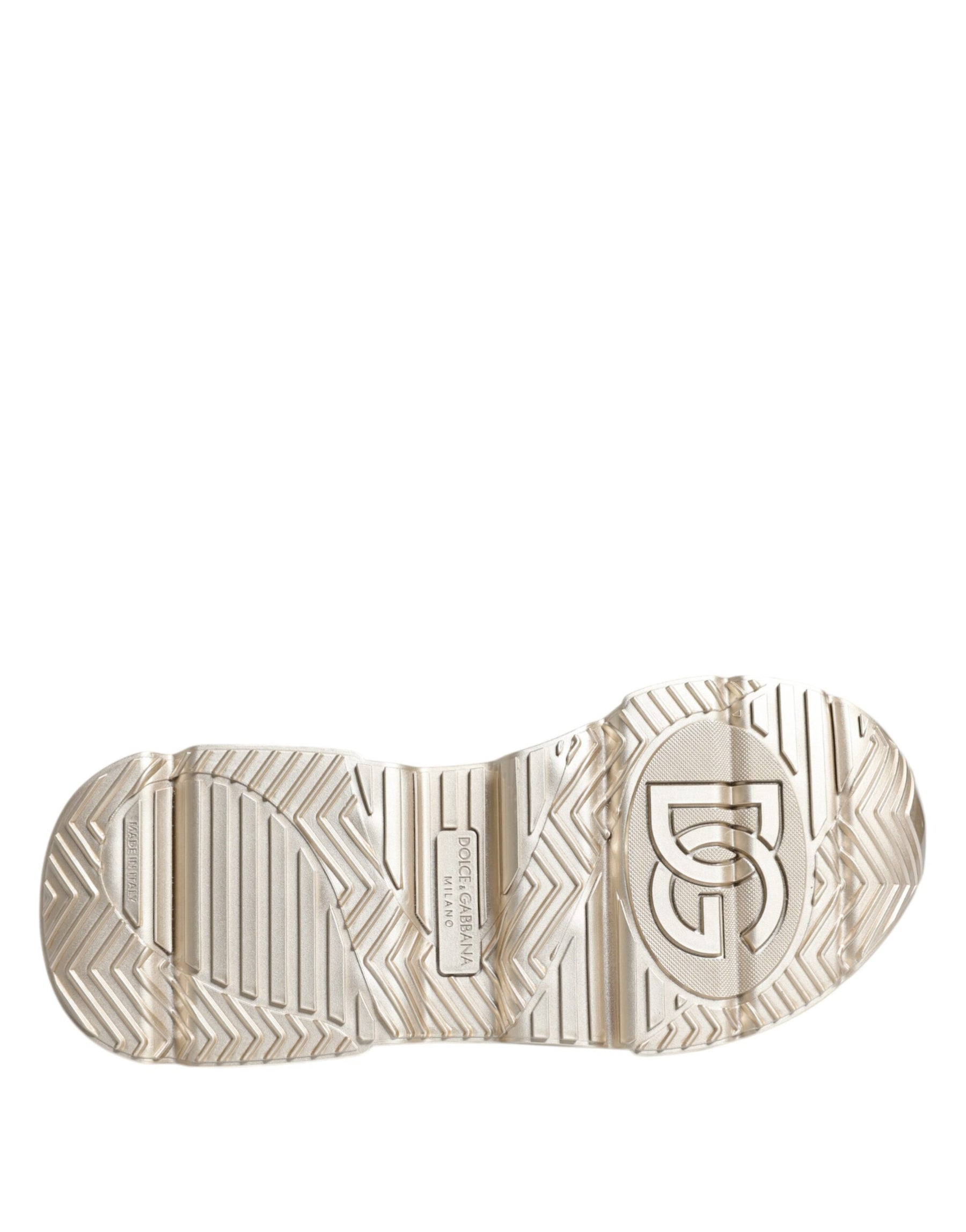 Dolce & Gabbana Gold Sequin Iridiscent Daymaster Sneakers Shoes | Regal Royce