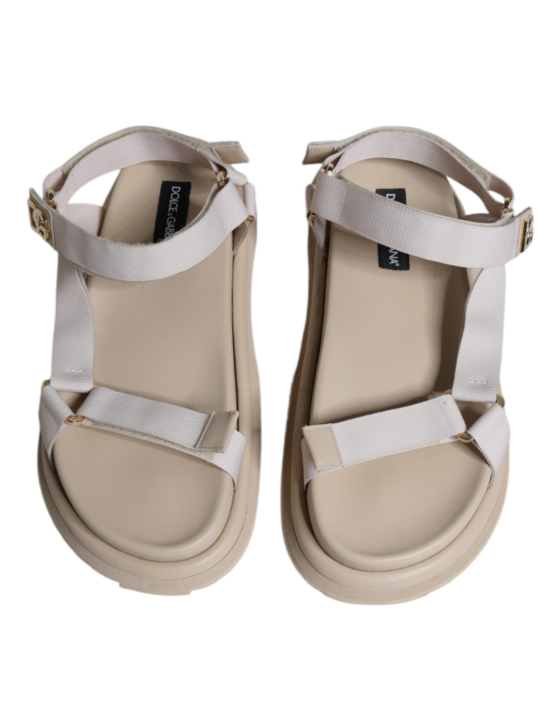 Dolce & Gabbana Beige Nappa Devotion Strap Men Sandals Shoes | Regal Royce