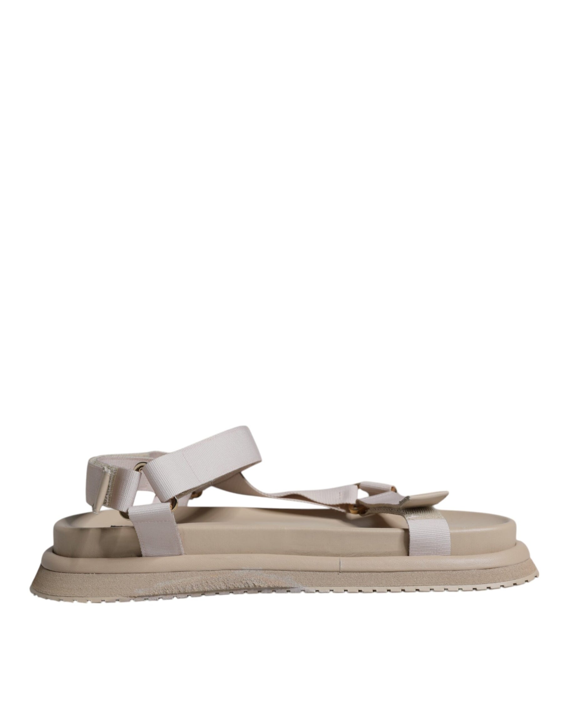 Dolce & Gabbana Beige Nappa Devotion Strap Men Sandals Shoes | Regal Royce