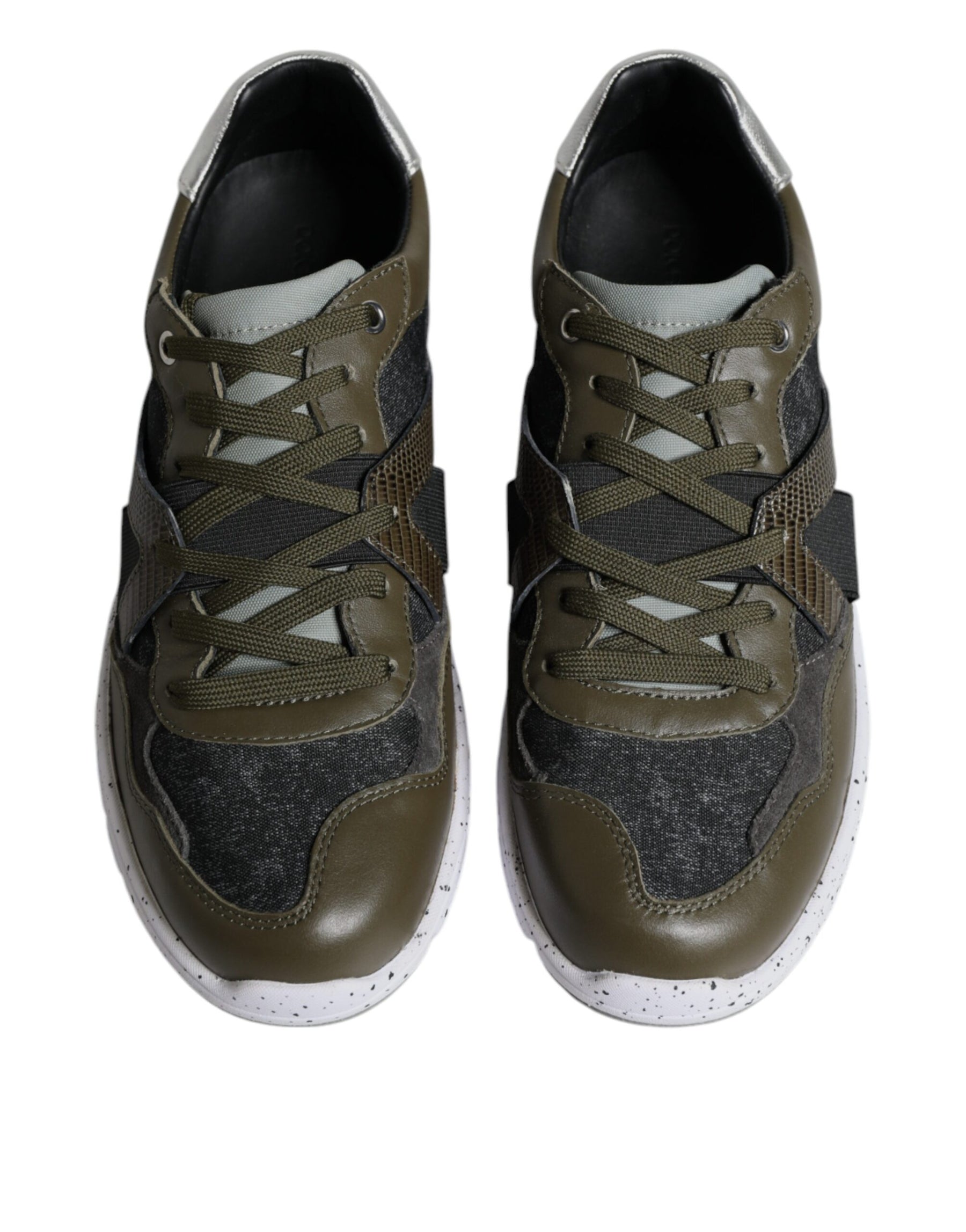 Dolce & Gabbana Multicolor Canvas Leather Low Top Sneaker Shoes | Regal Royce